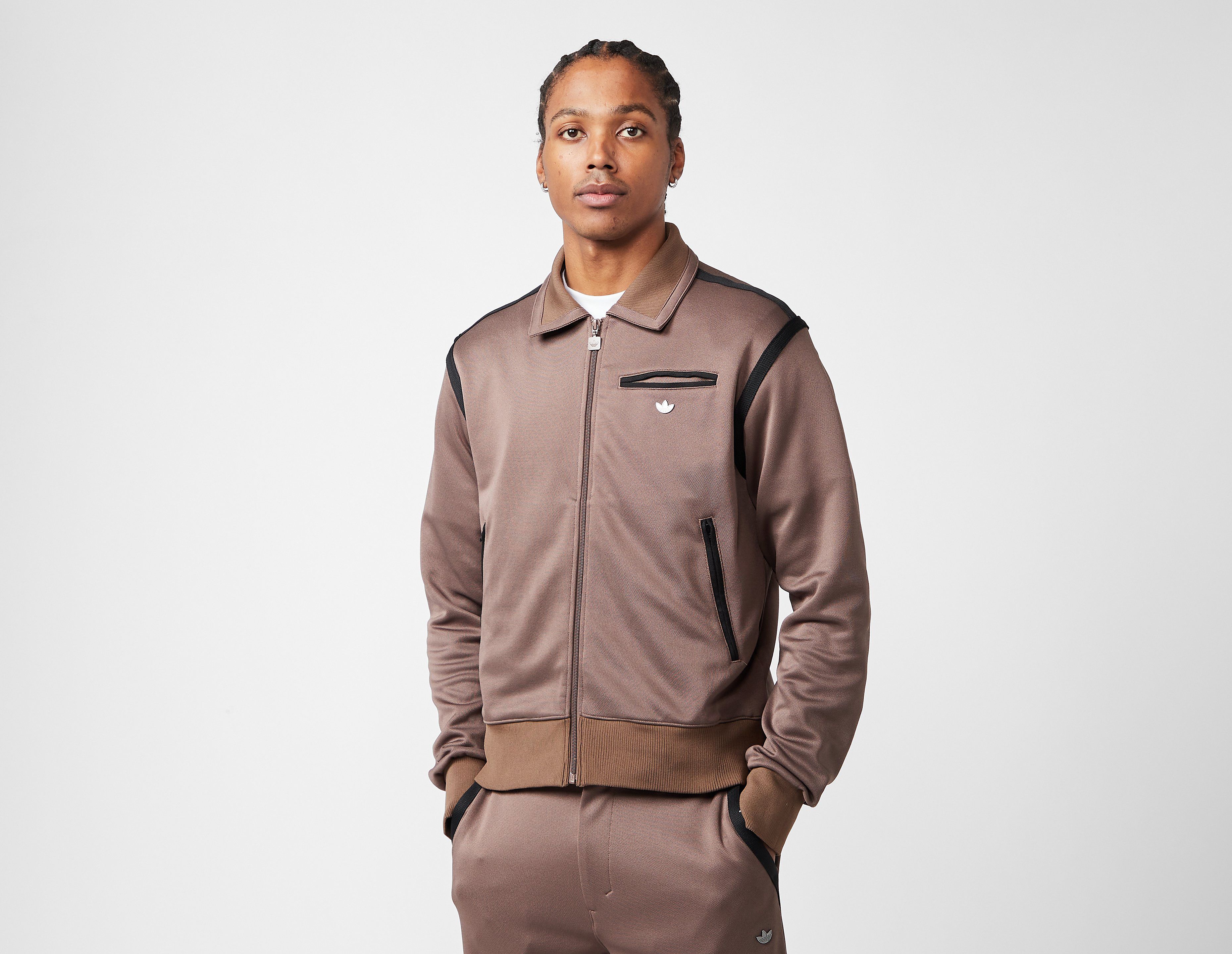 adidas Originals Premium Collared Track Top, Brown