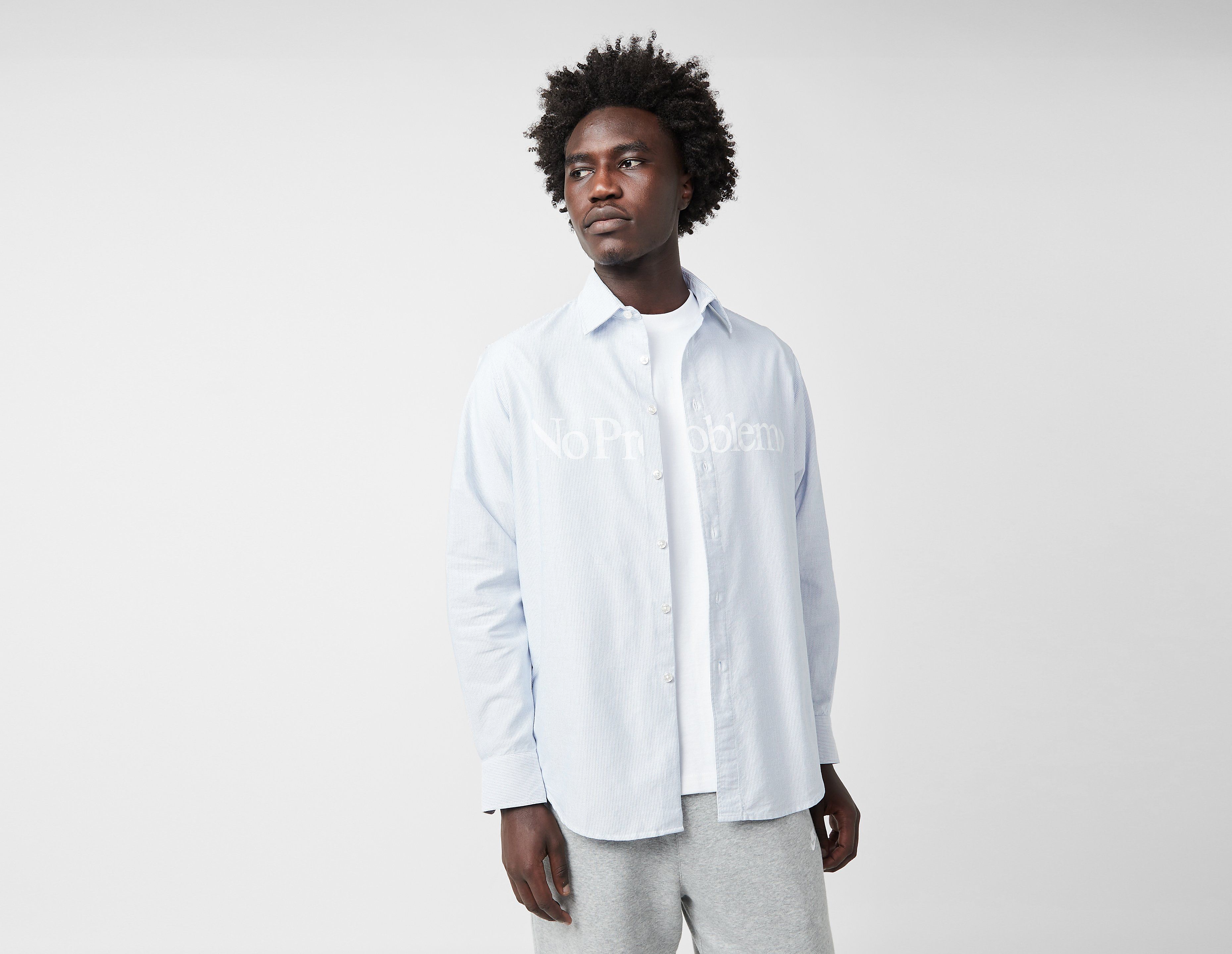 No Problemo Large Logo Oxford Shirt, Blue