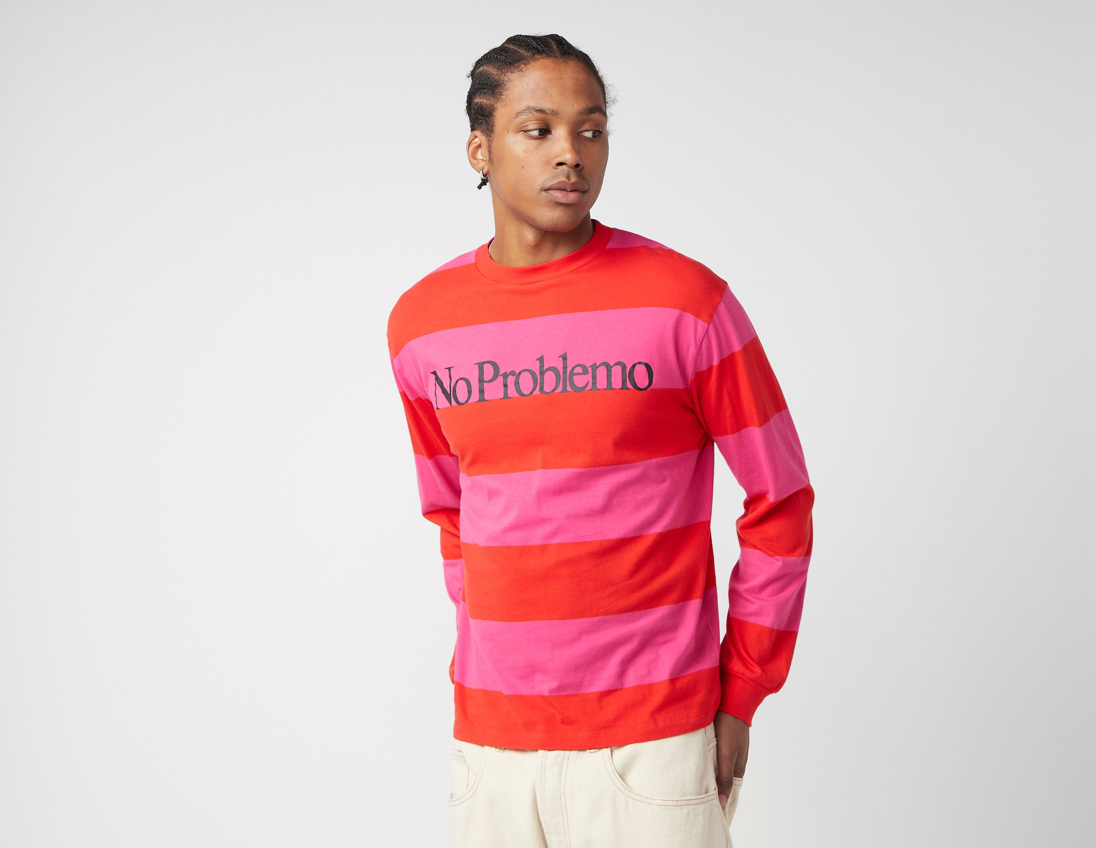 No Problemo Striped Long Sleeve T-Shirt, Red