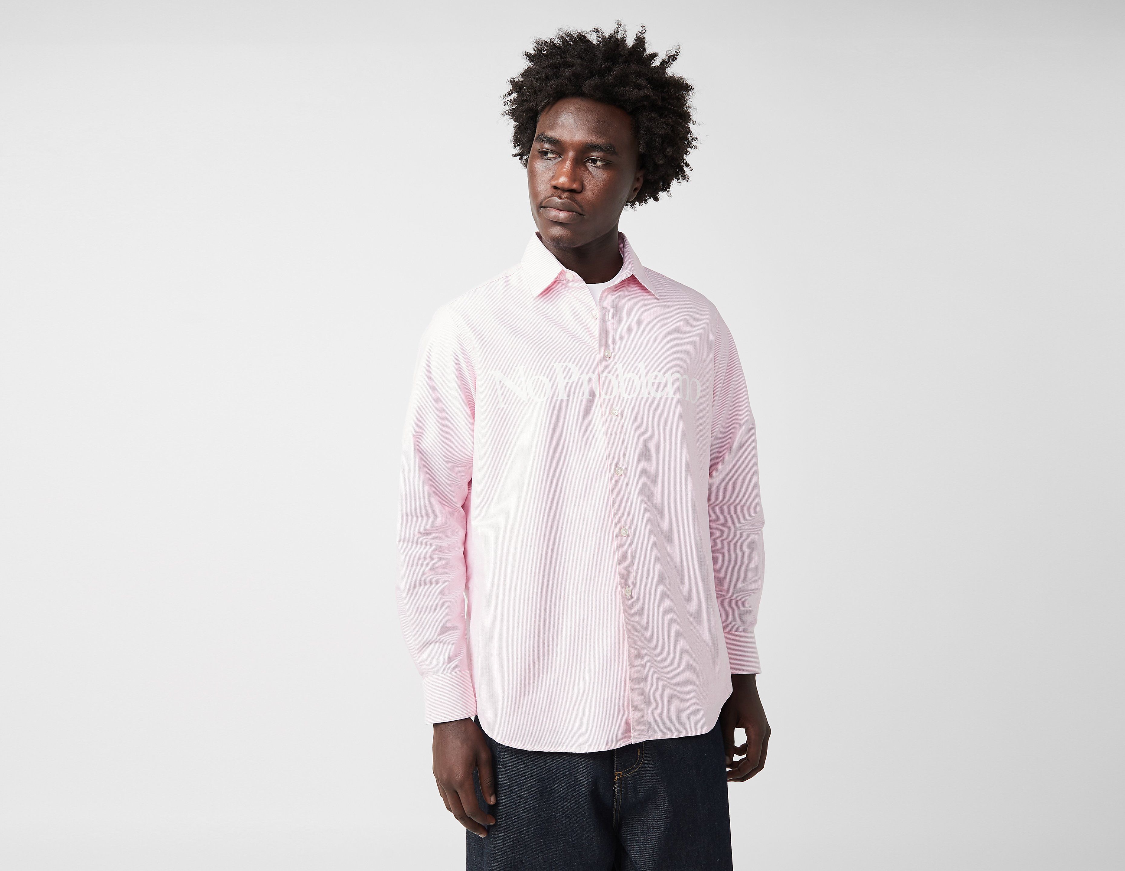 No Problemo Large Logo Oxford Shirt, Red