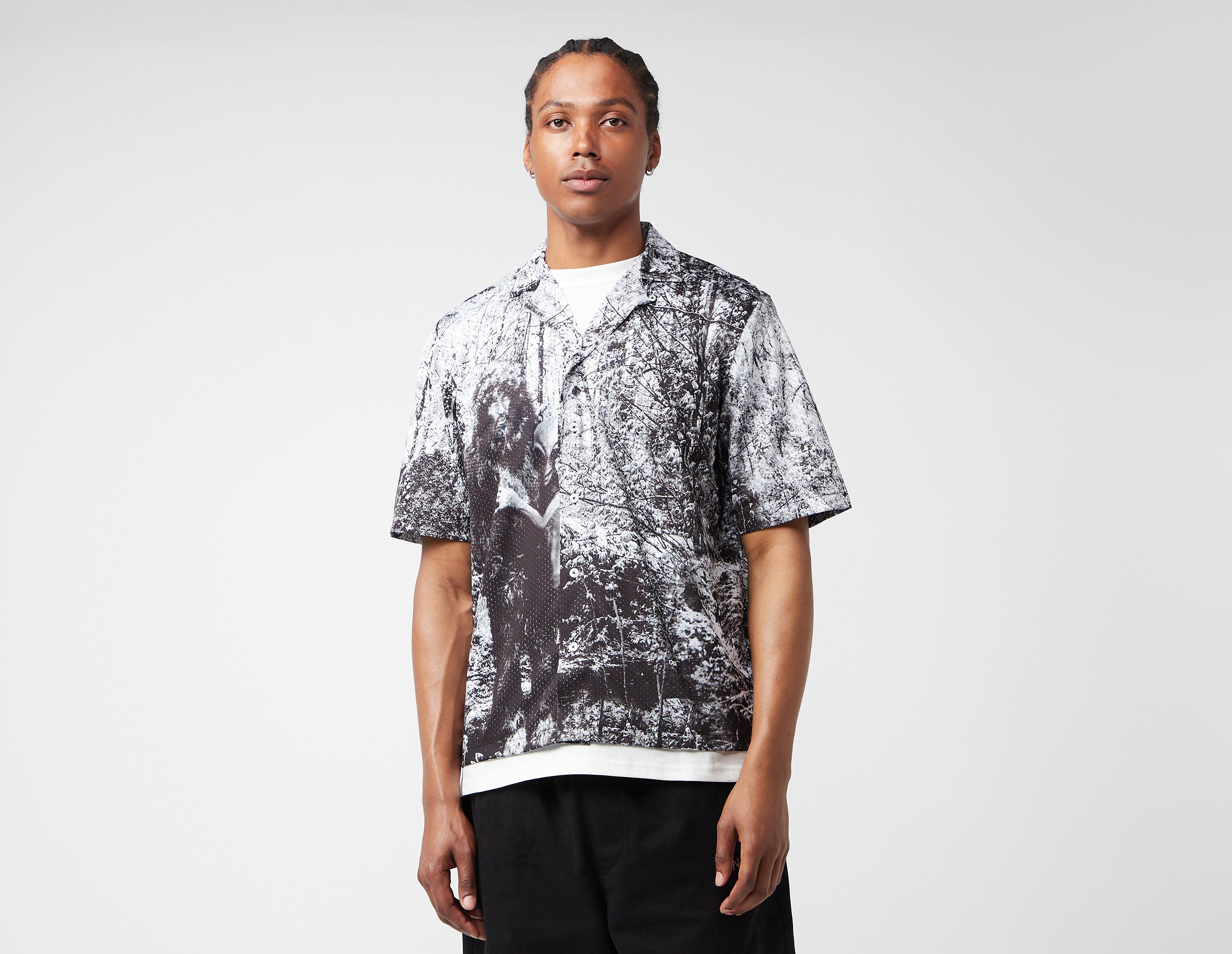 No Problemo Bigfoot Airtex Hawaiian Shirt, Black
