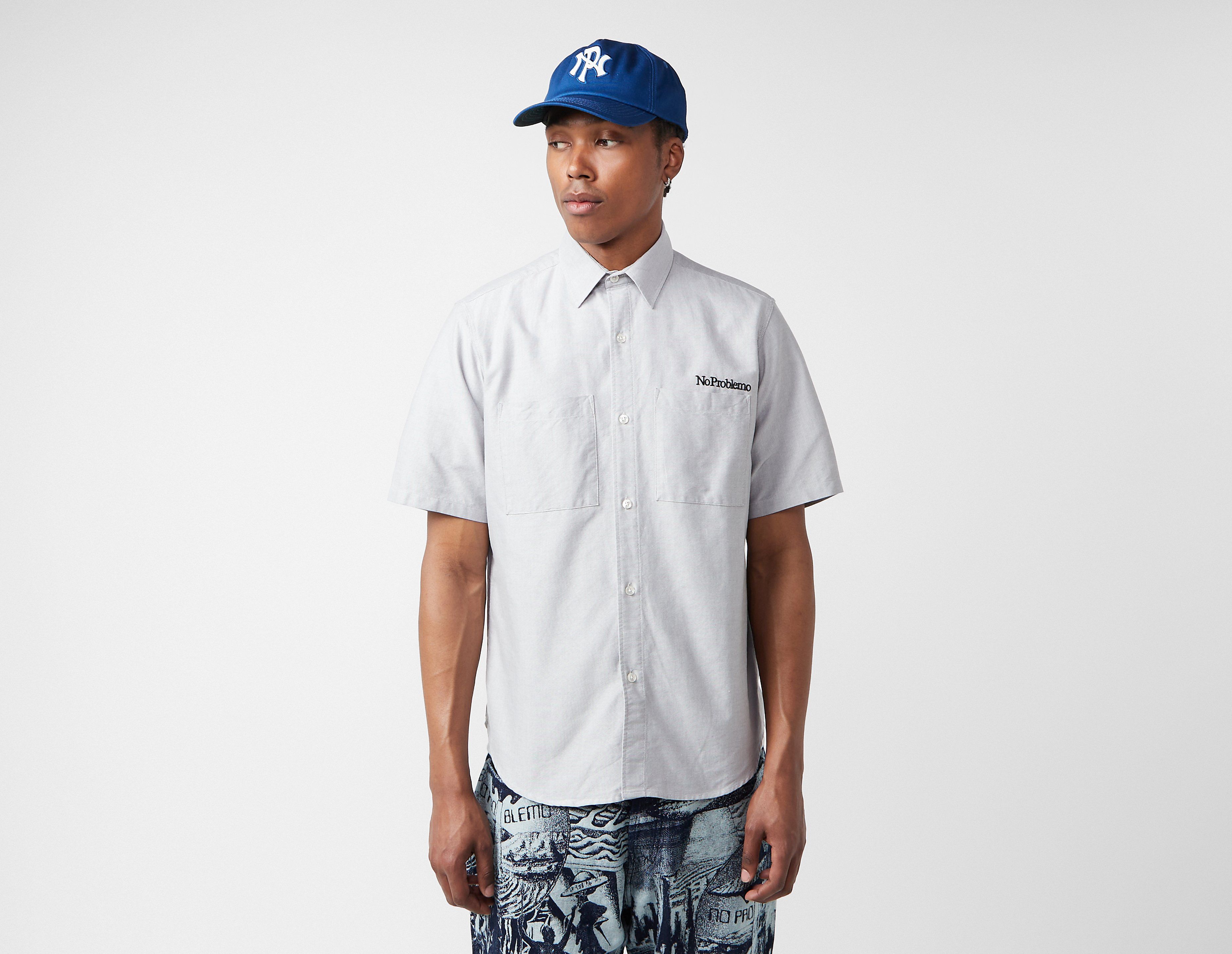 No Problemo Short Sleeve Uniform Shirt, Grey