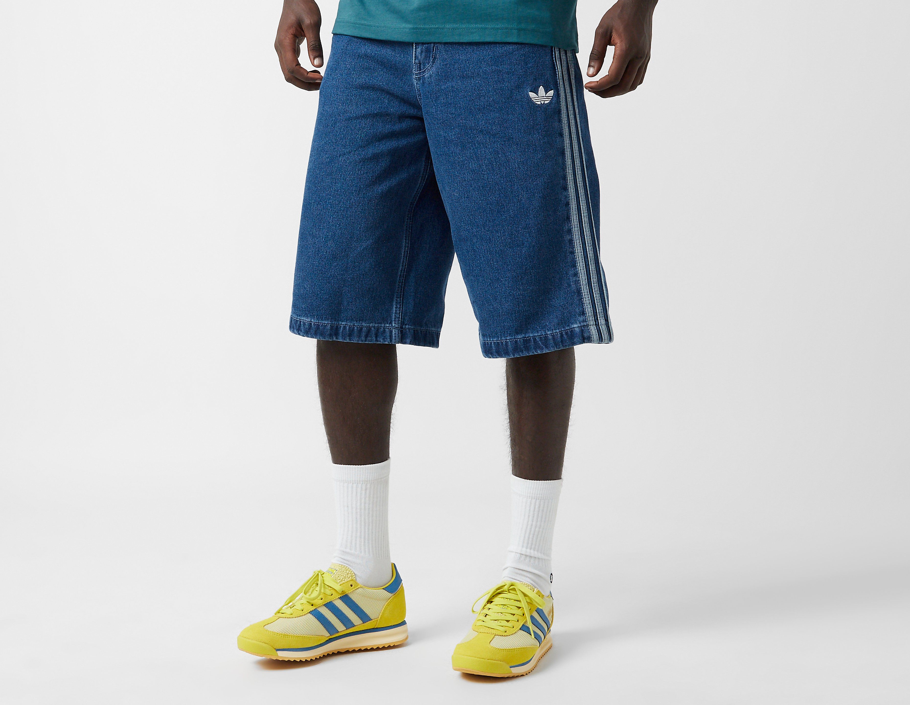 Adidas Originals Firebird Denim Shorts, Blue