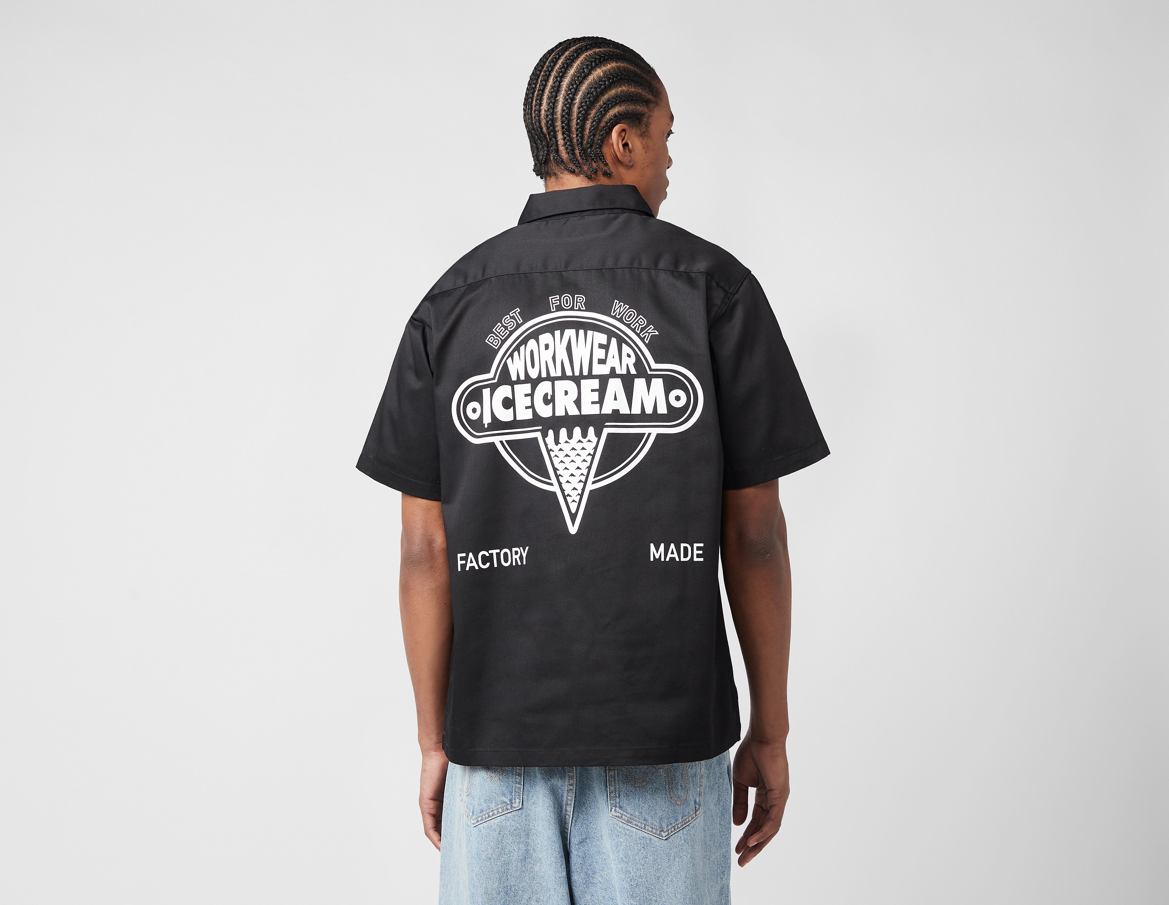 ICECREAM Quarter Zip Work Shirt, Black