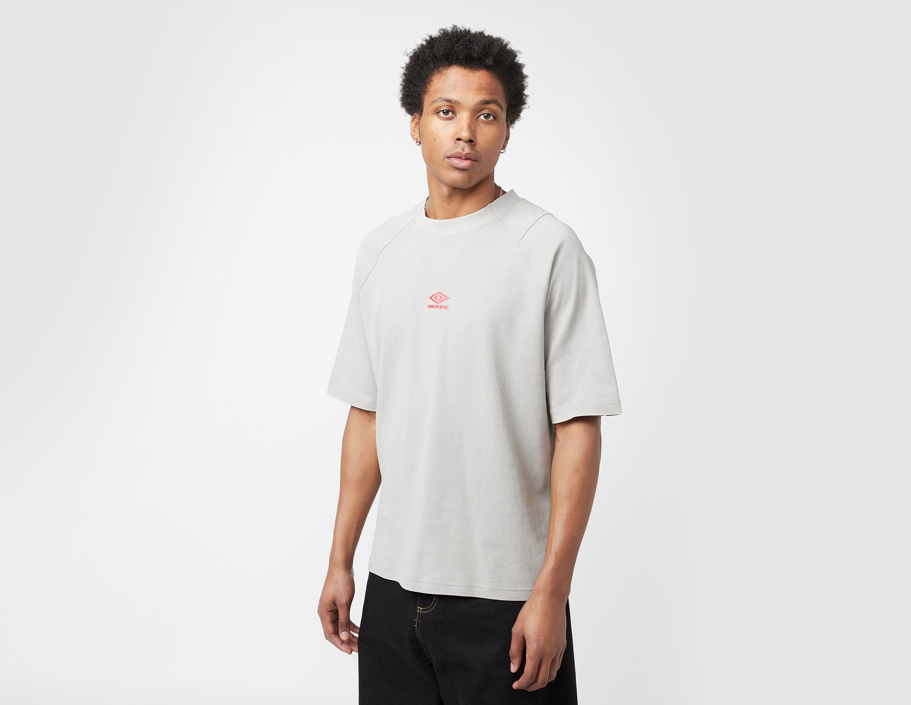 Umbro Washed High Neck T-Shirt, Grey