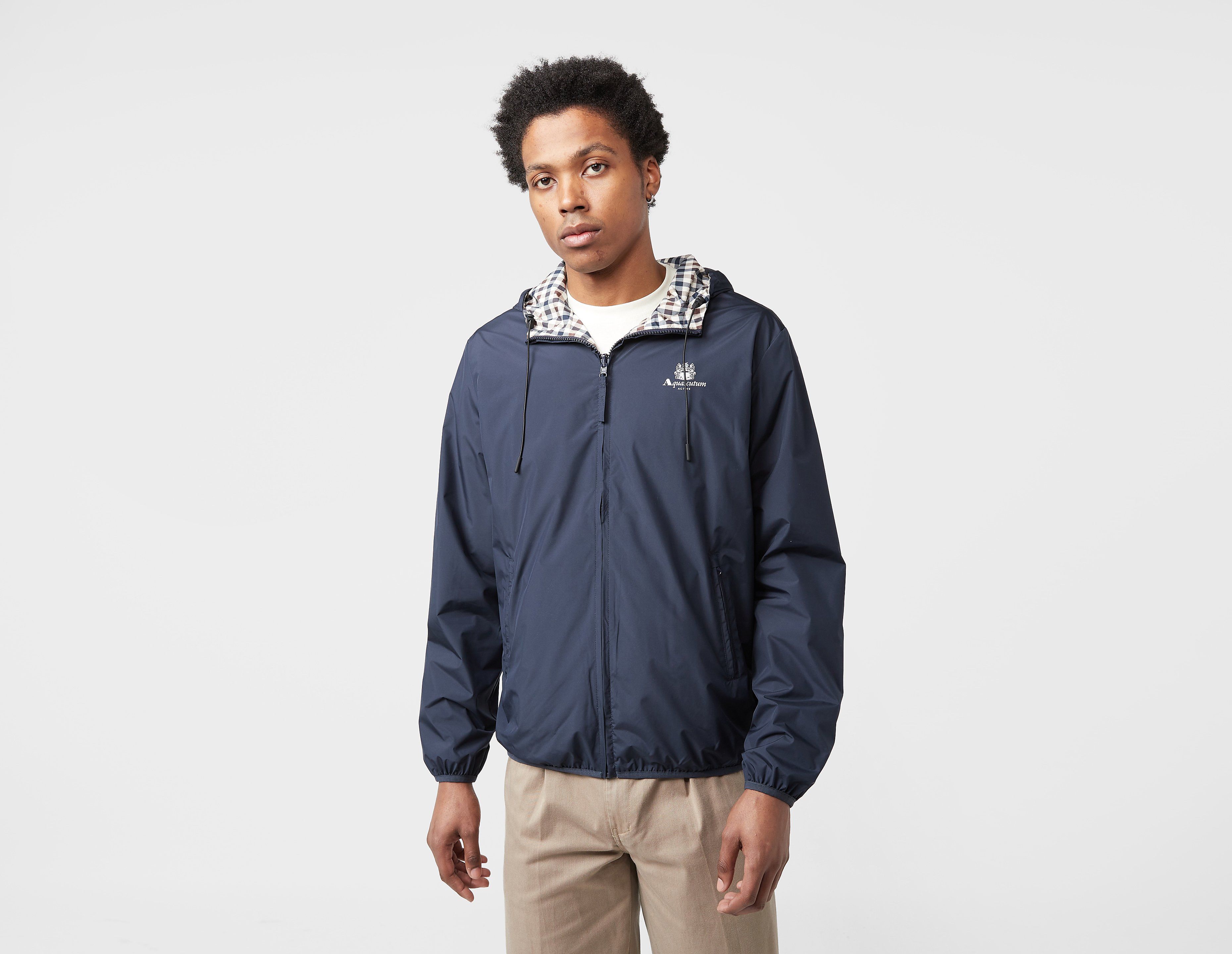 Aquascutum Sailor Check Reversible Jacket, Navy
