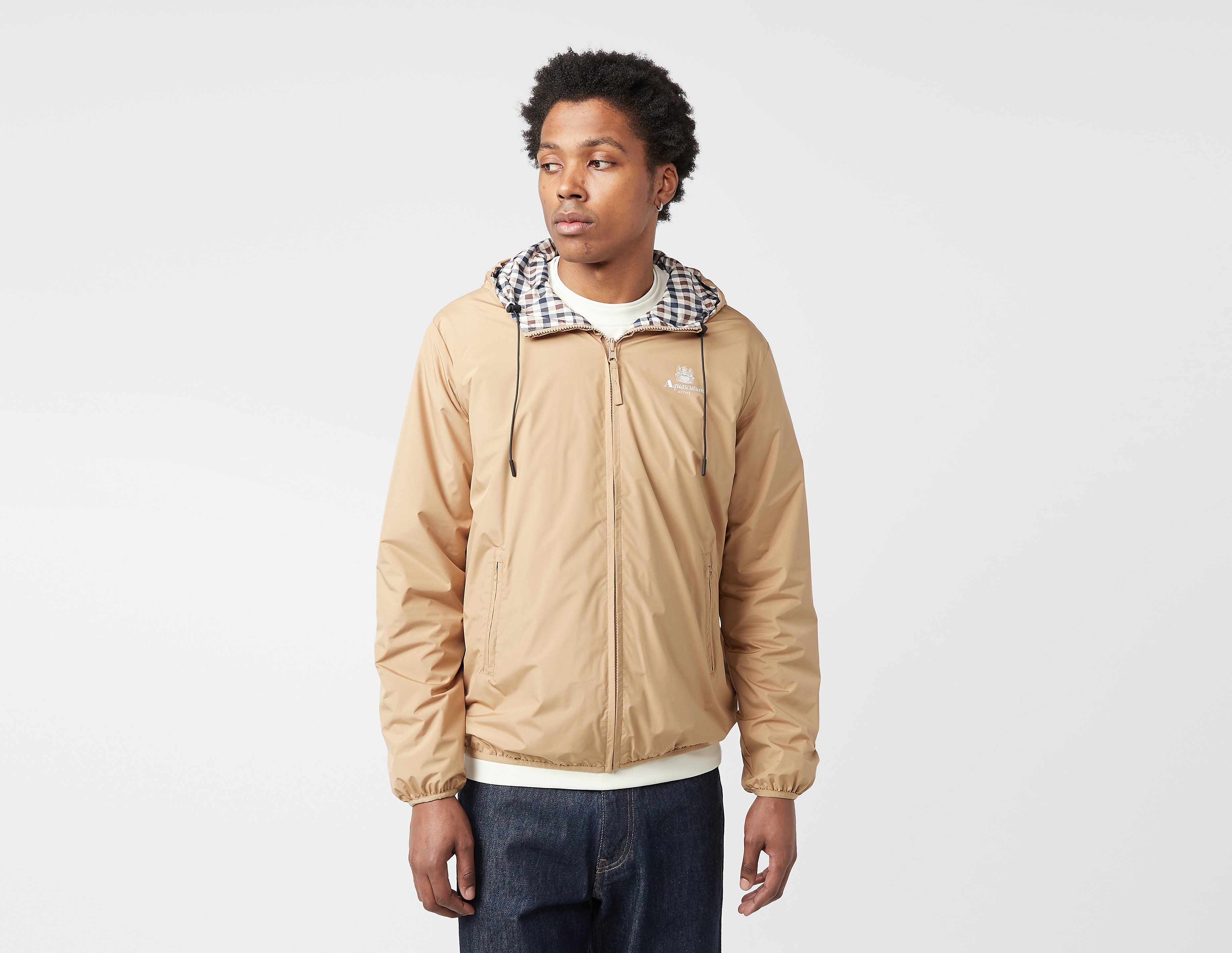 Aquascutum Sailor Check Reversible Jacket, Ecru Tint