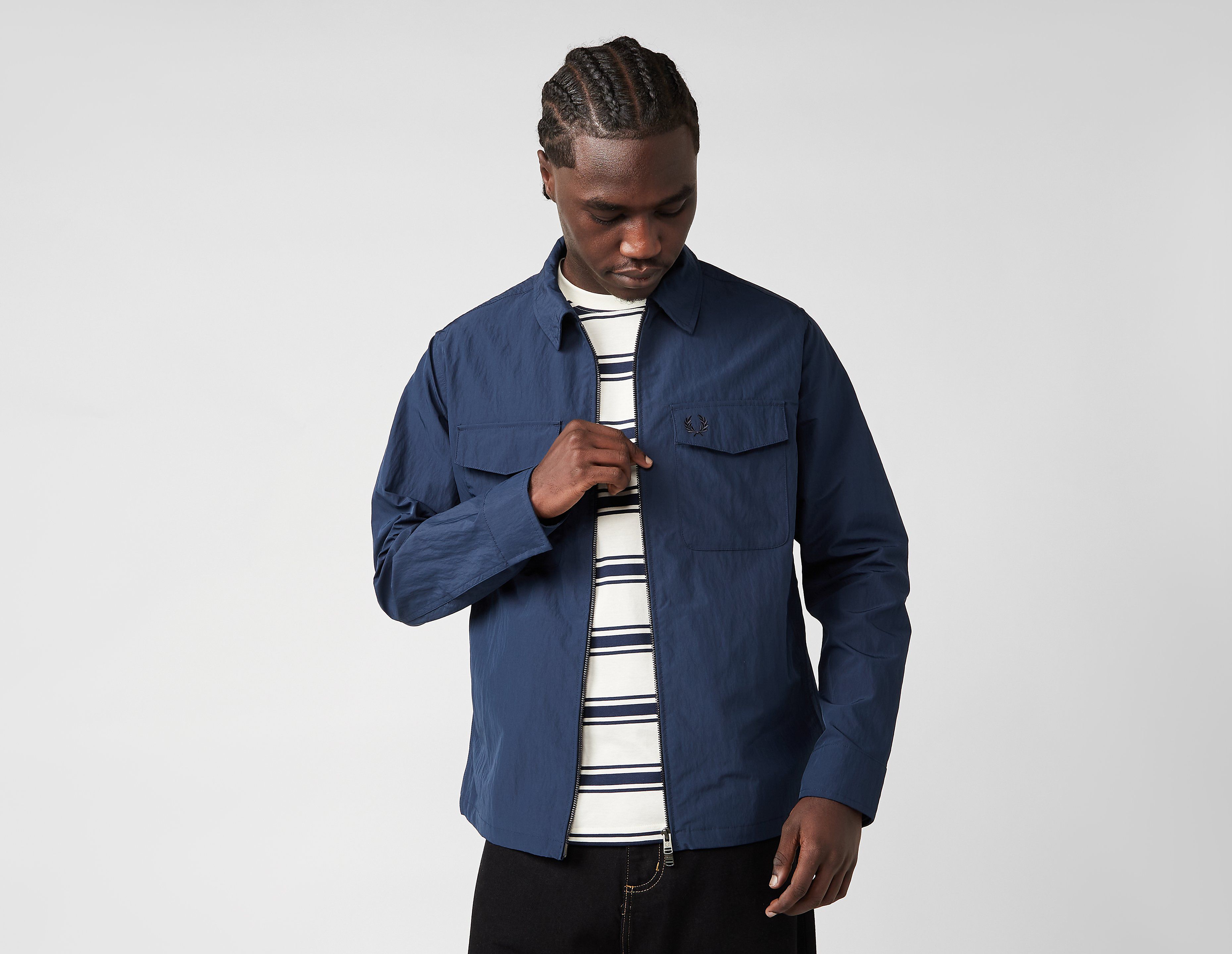 Fred Perry Zip Overshirt, Navy