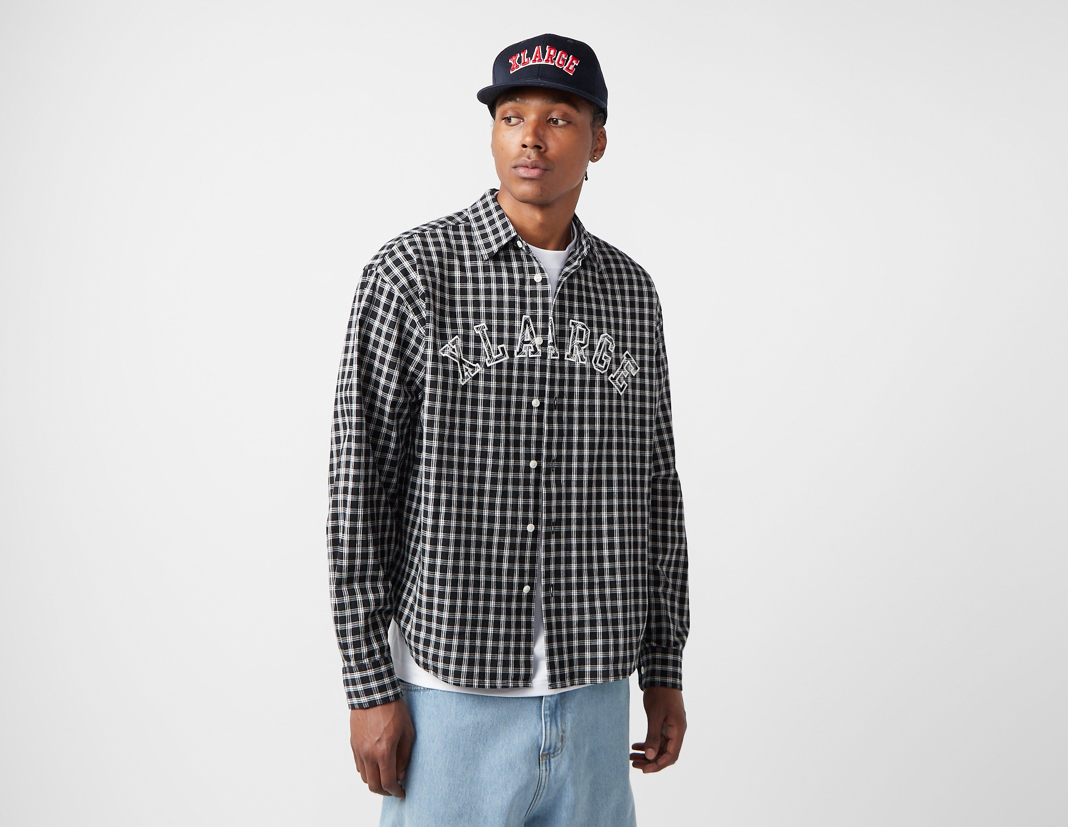 XLarge Patch Logo Plaid Shirt, Black