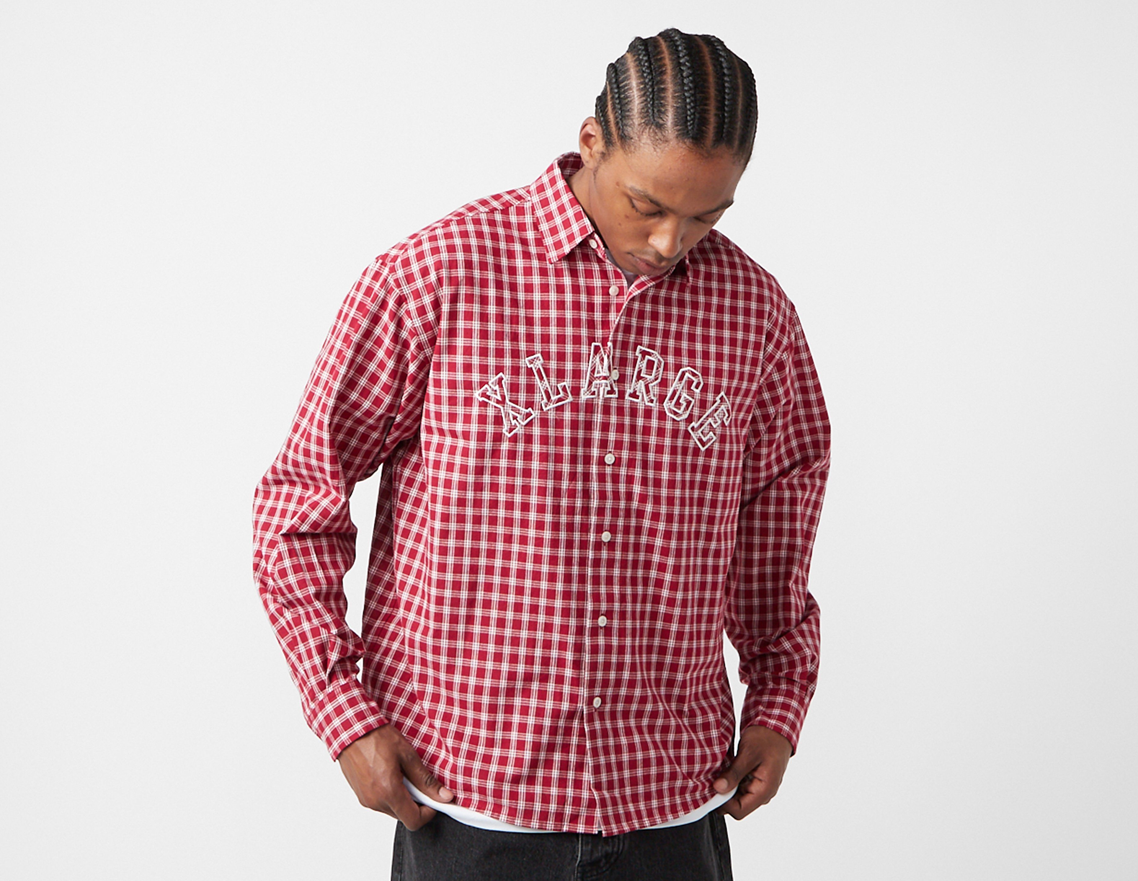 XLarge Patch Logo Plaid Shirt, Red
