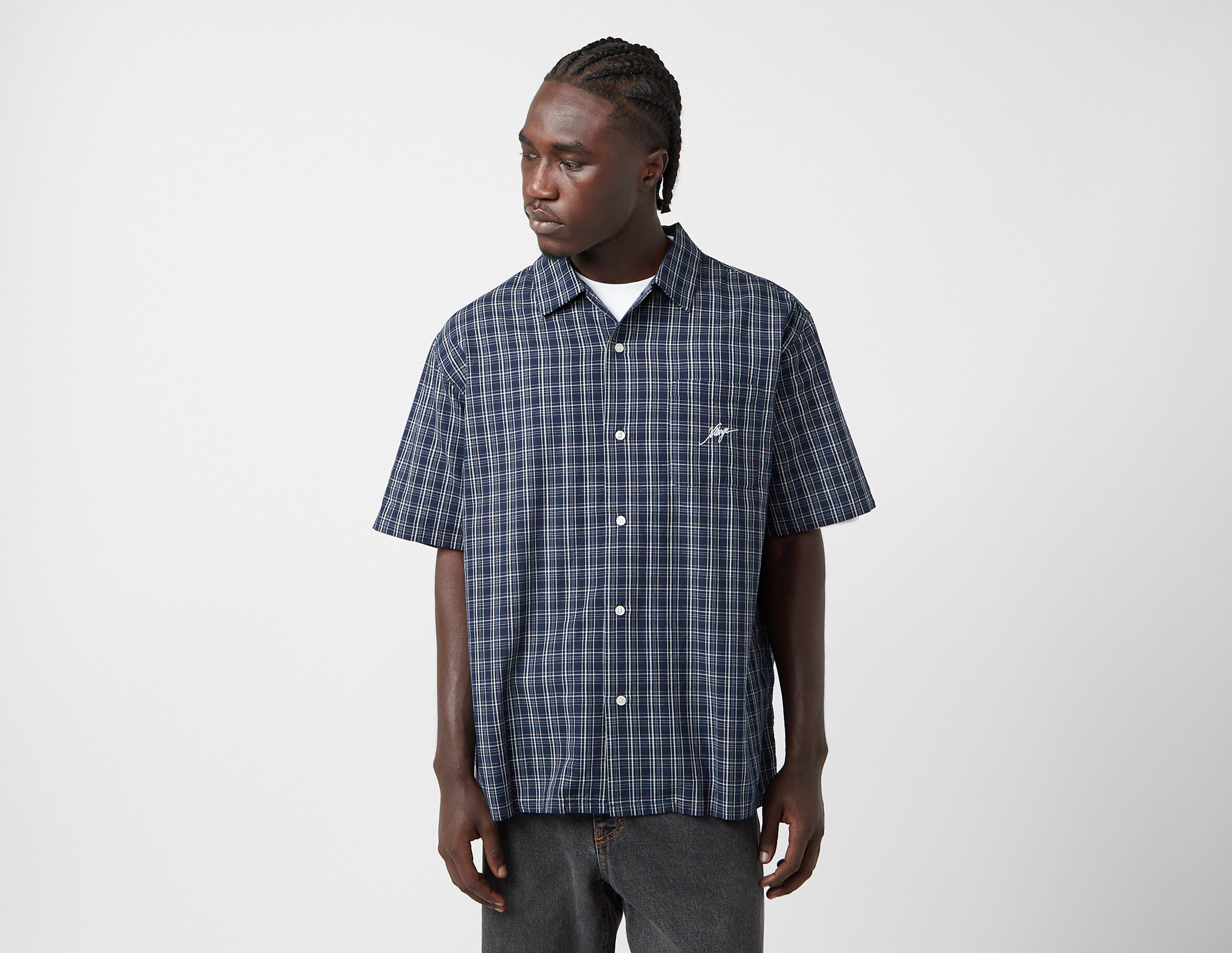 XLARGE Embroidered Plaid Shirt, Navy