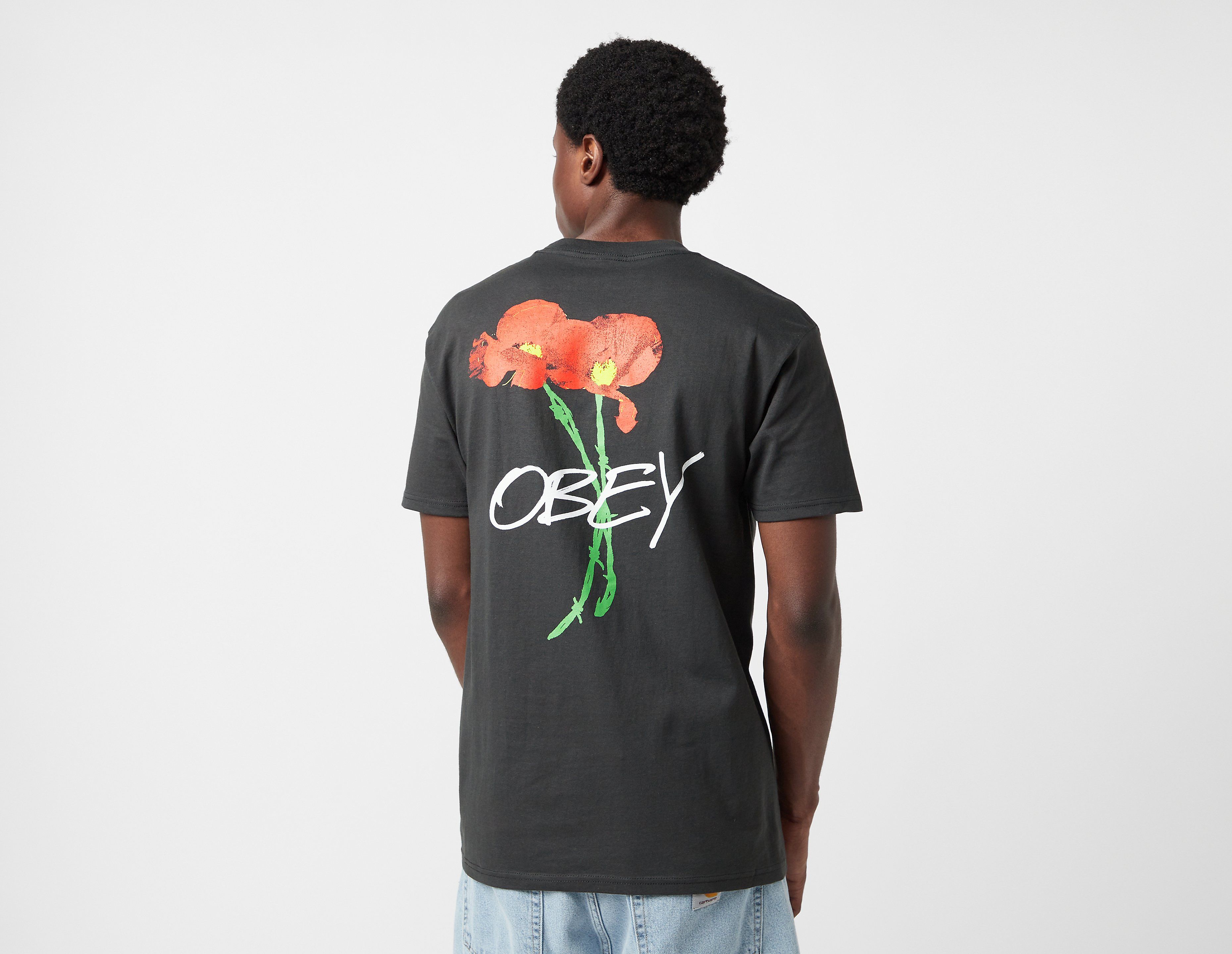 Obey Poppies T-Shirt, Black