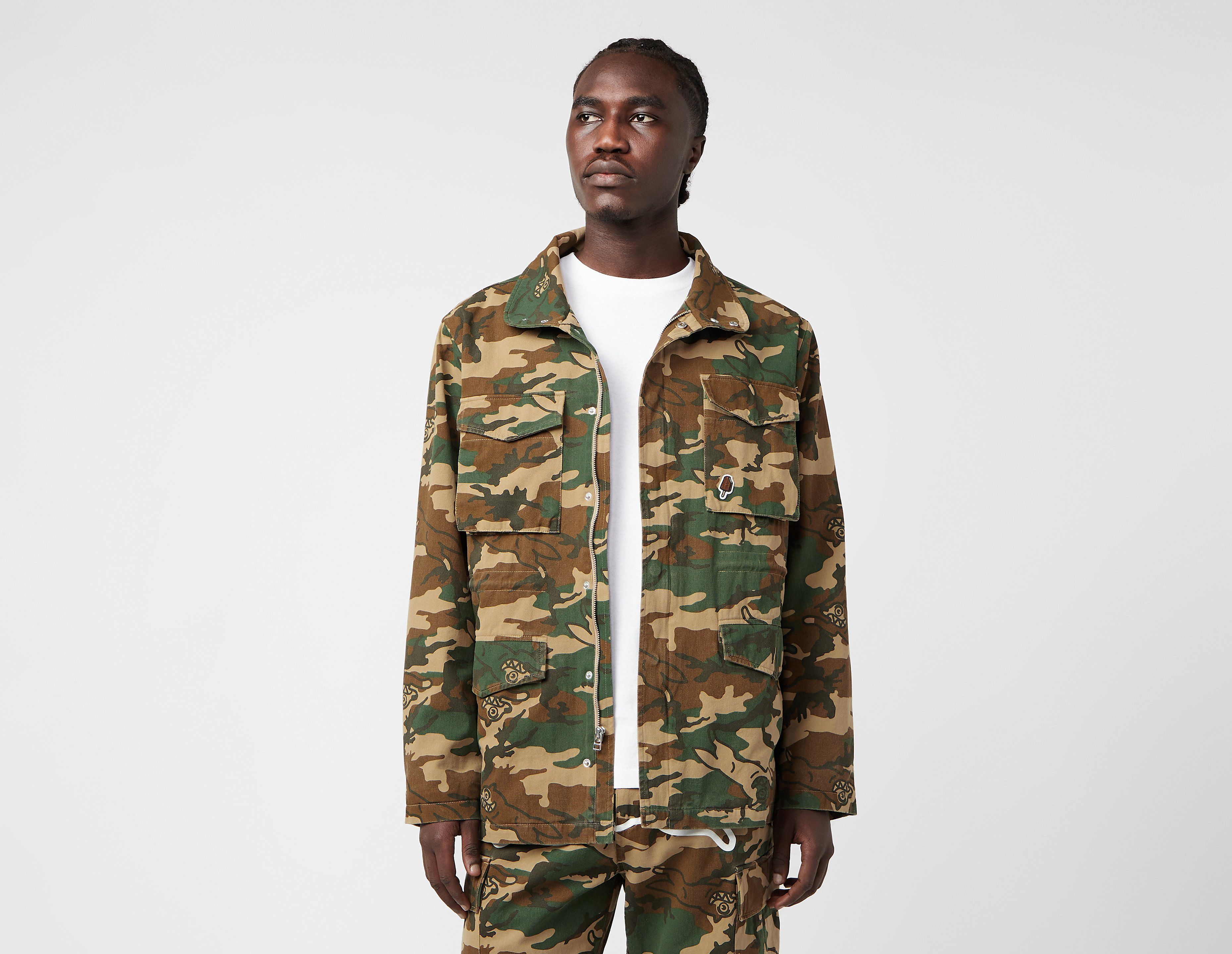 ICECREAM Running Dog Camo Jacket, Brown