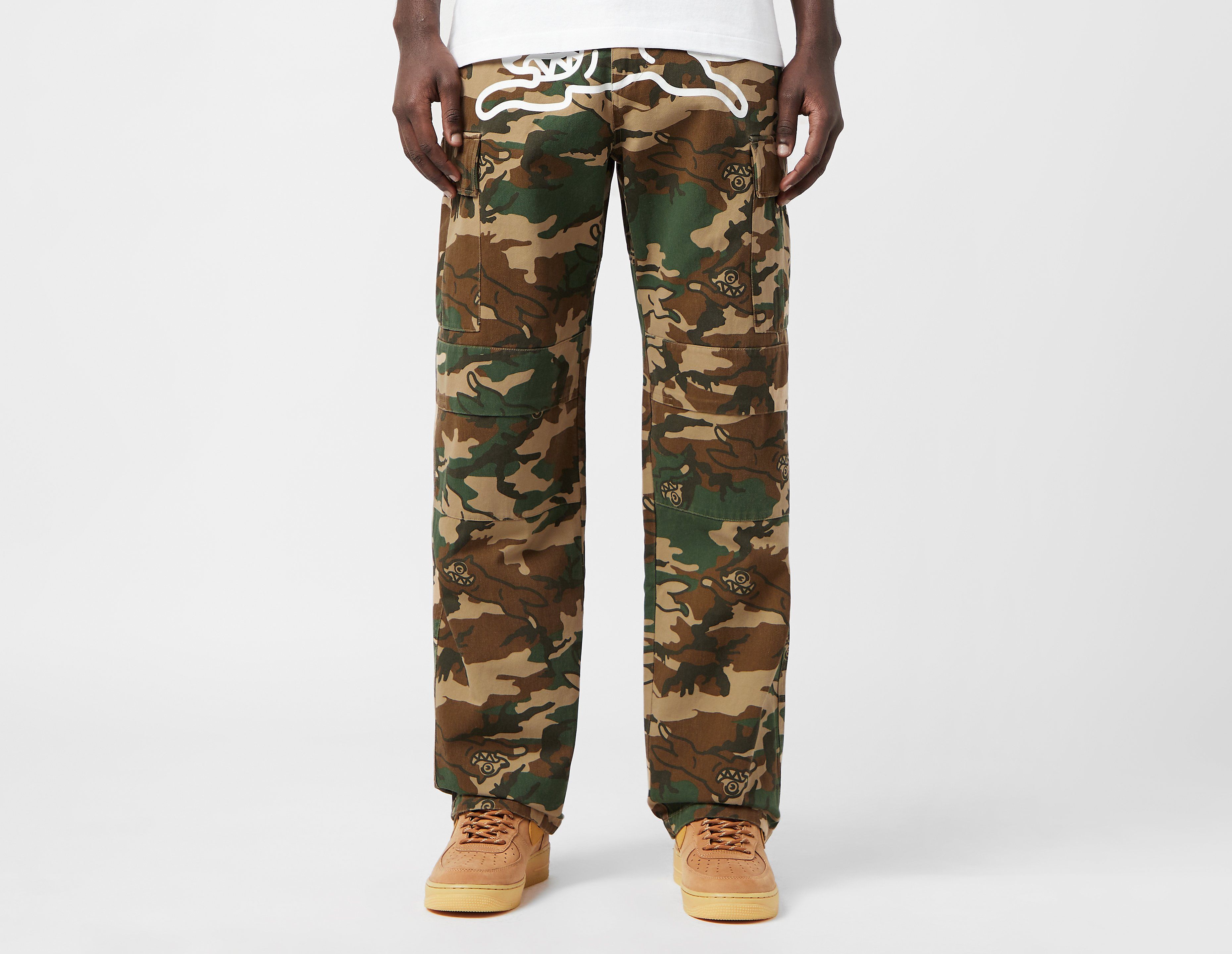 ICECREAM Running Dog Camo Cargo Pants, Brown