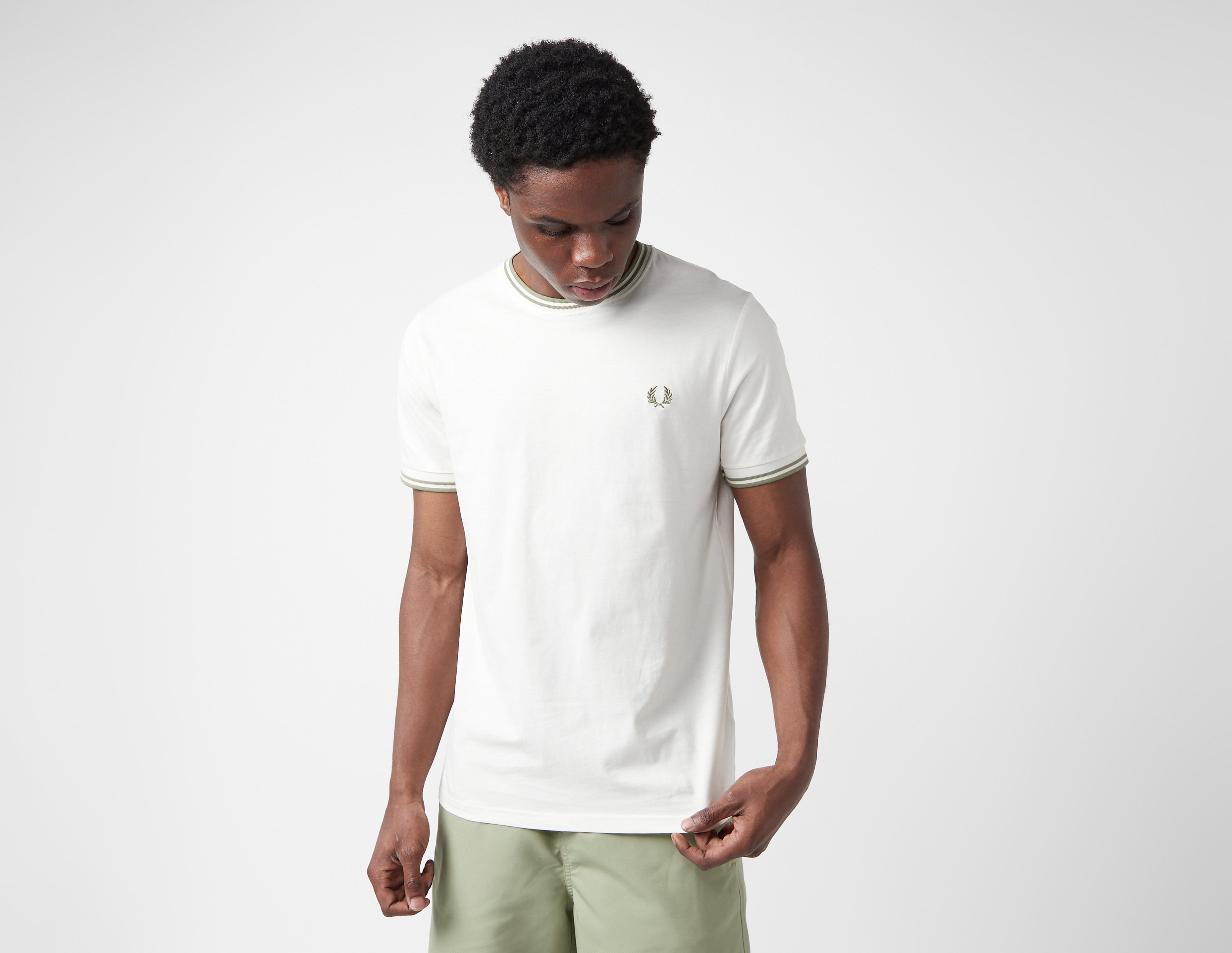 Fred Perry Twin Tipped Ringer T-Shirt, Ecru Tint