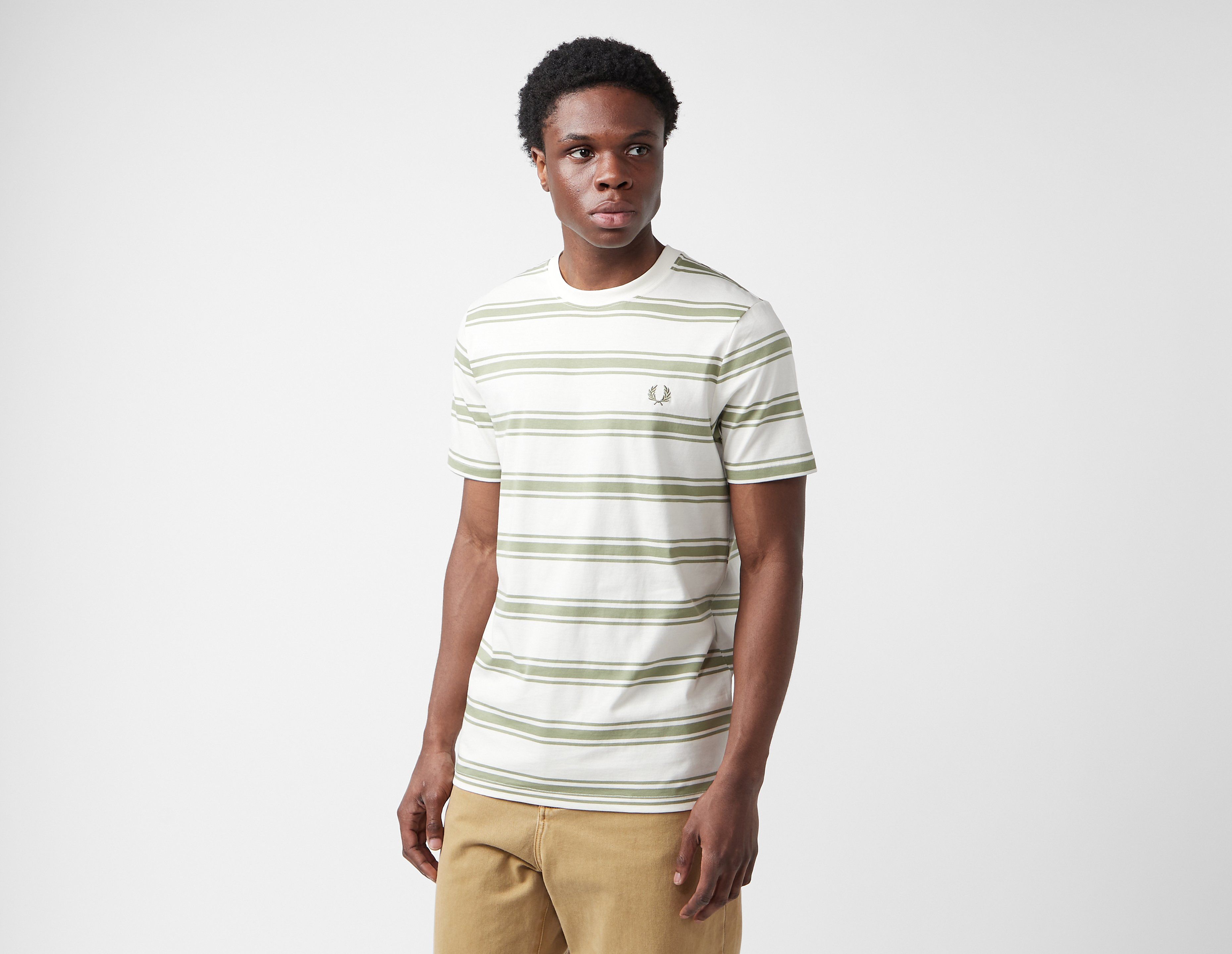 Fred Perry Fine Stripe T-Shirt, Ecru Tint