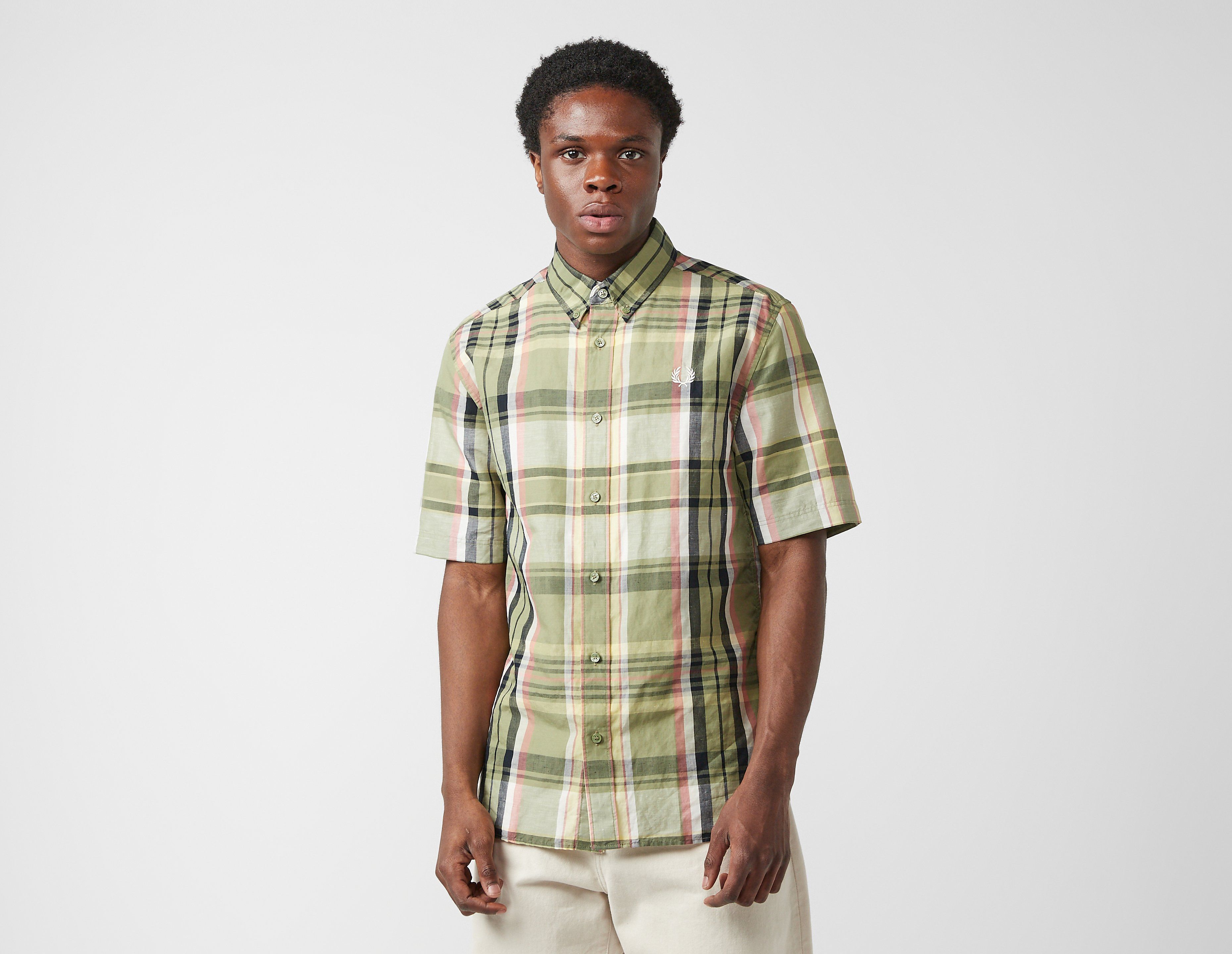 Fred Perry Madras Check Shirt, Green
