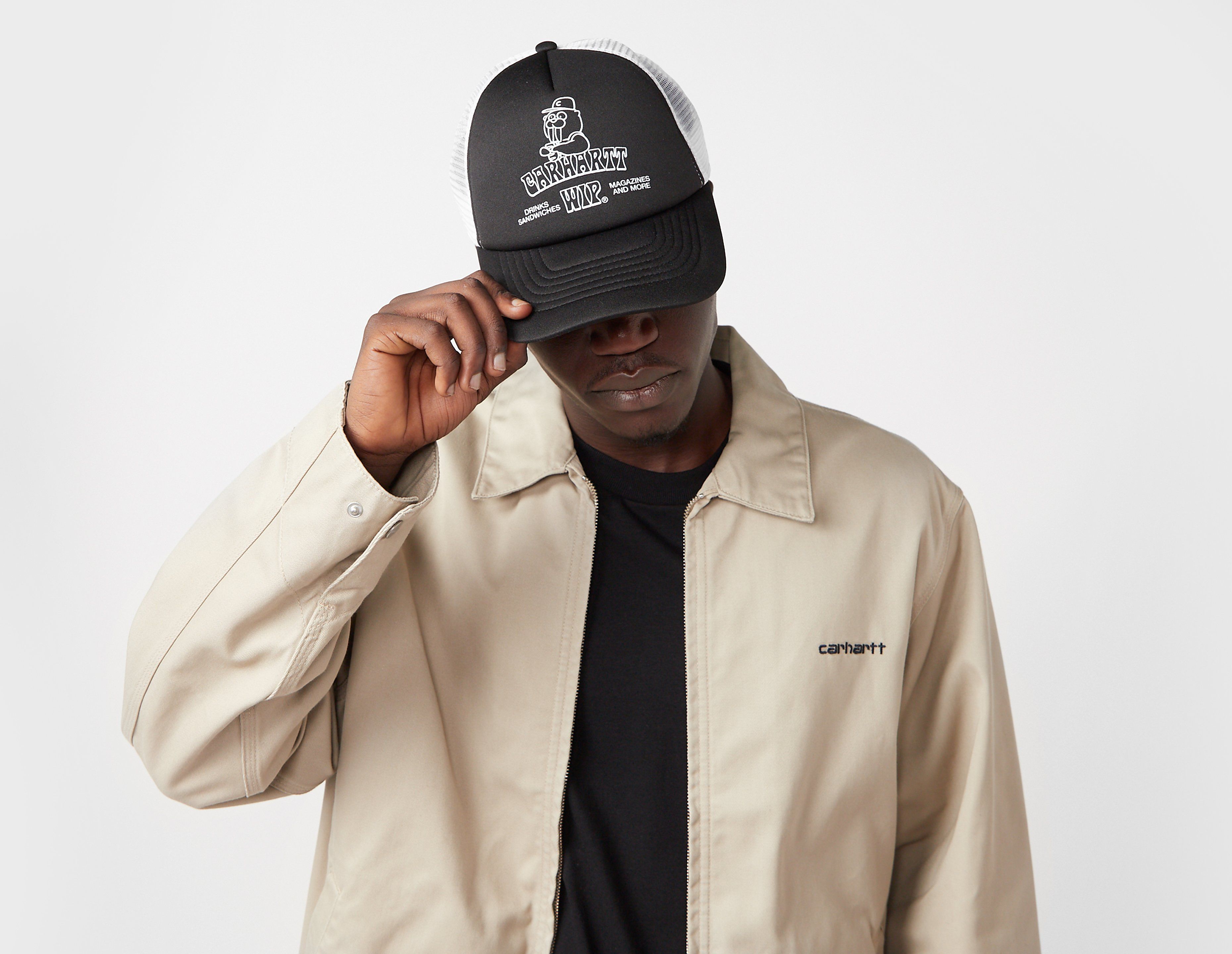 Carhartt WIP Sandwich Trucker Cap, Black