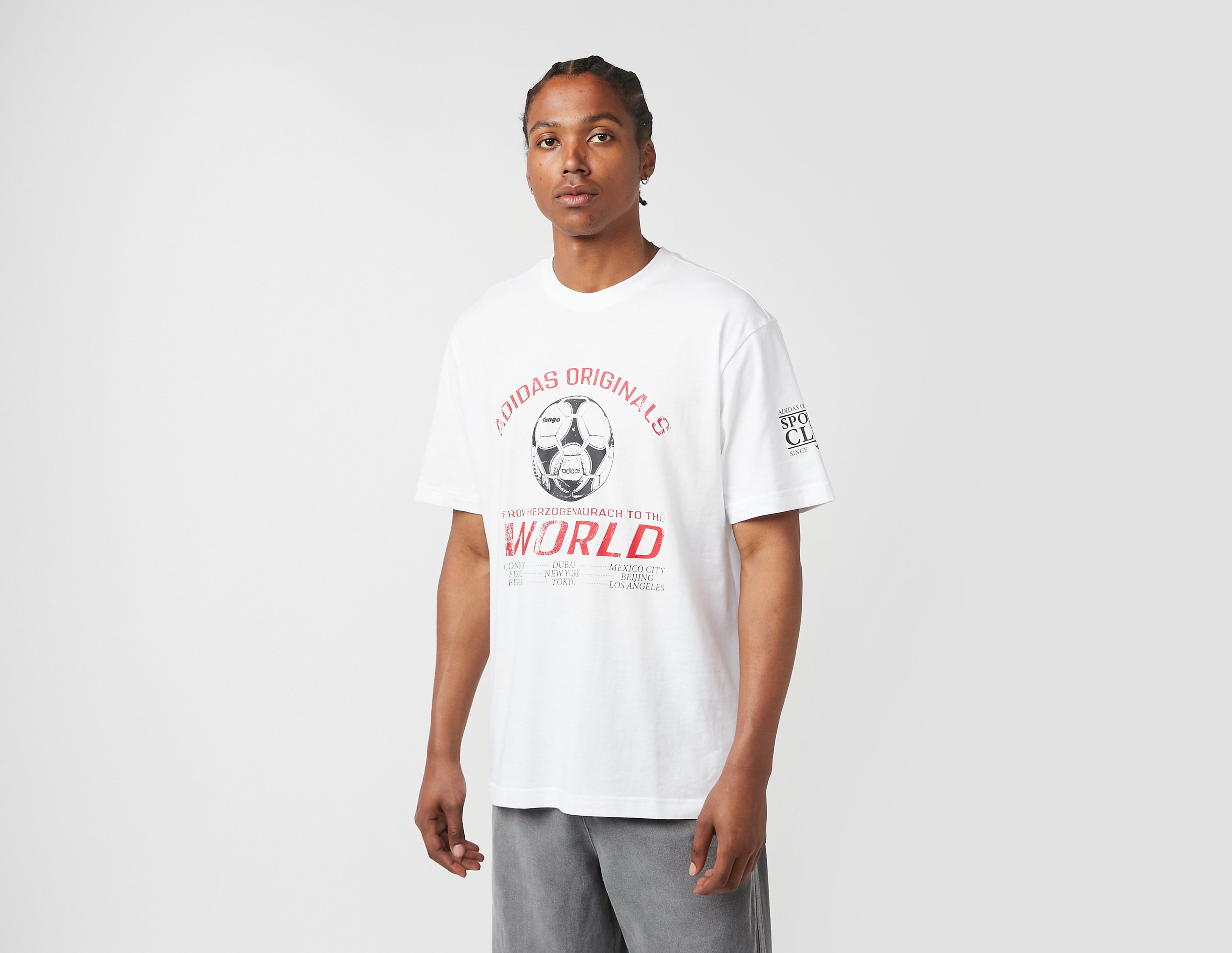 Adidas Originals 90s Football Graphic T-Shirt, White