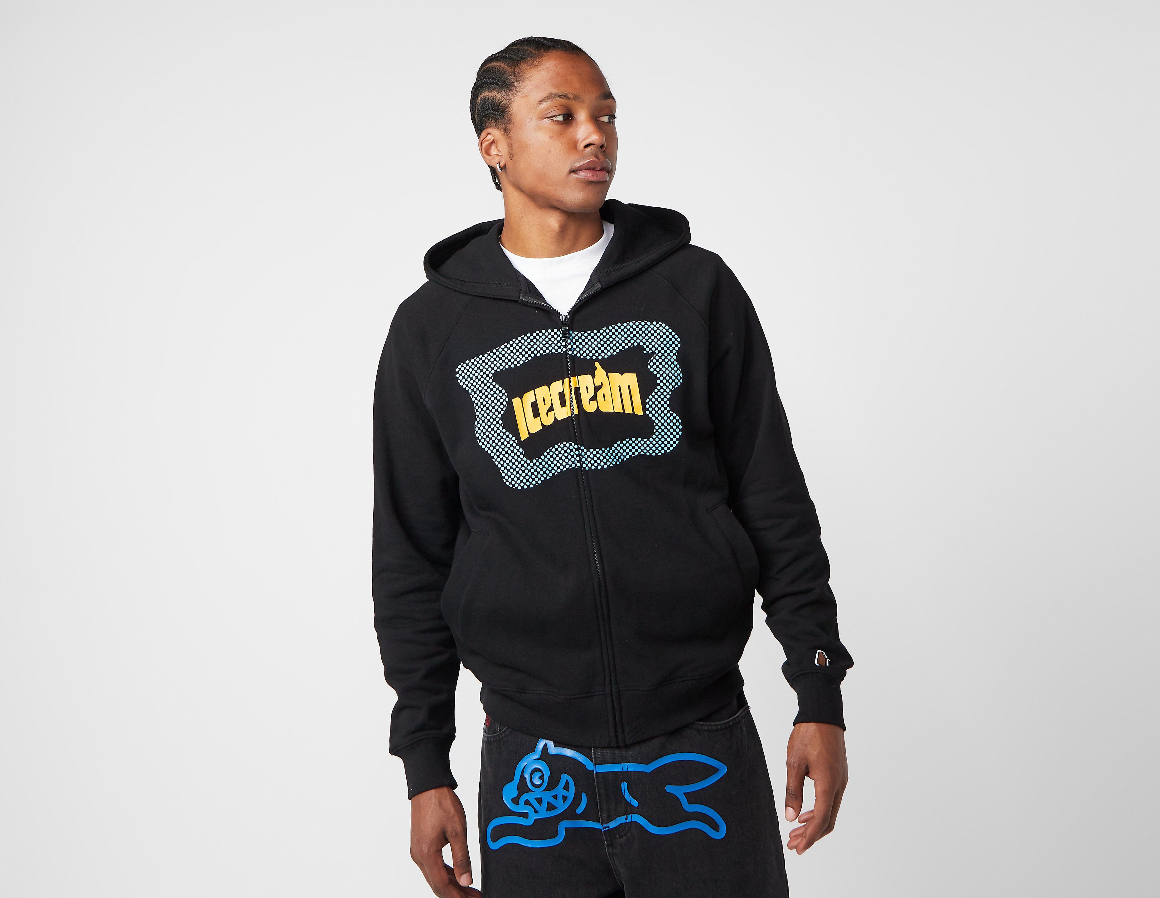 ICECREAM Block Logo Zip Hoodie, Black