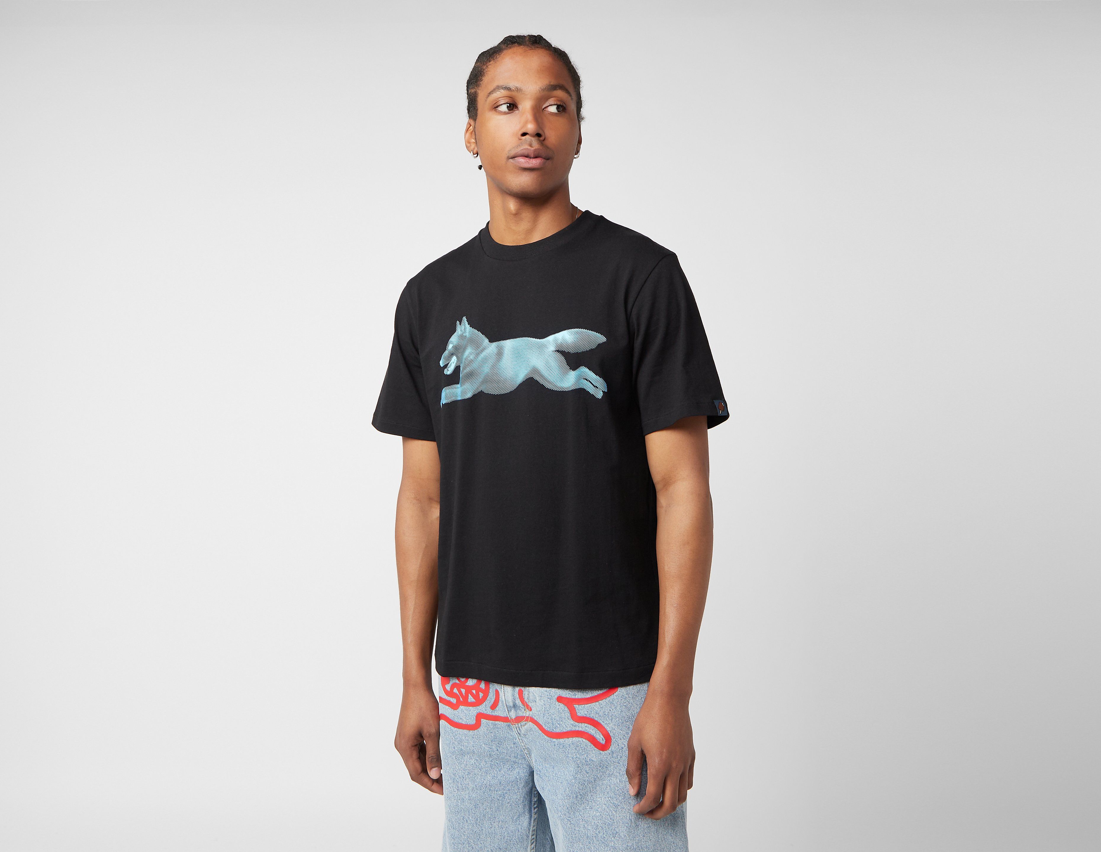 ICECREAM Halftone Running Dog T-Shirt, Black