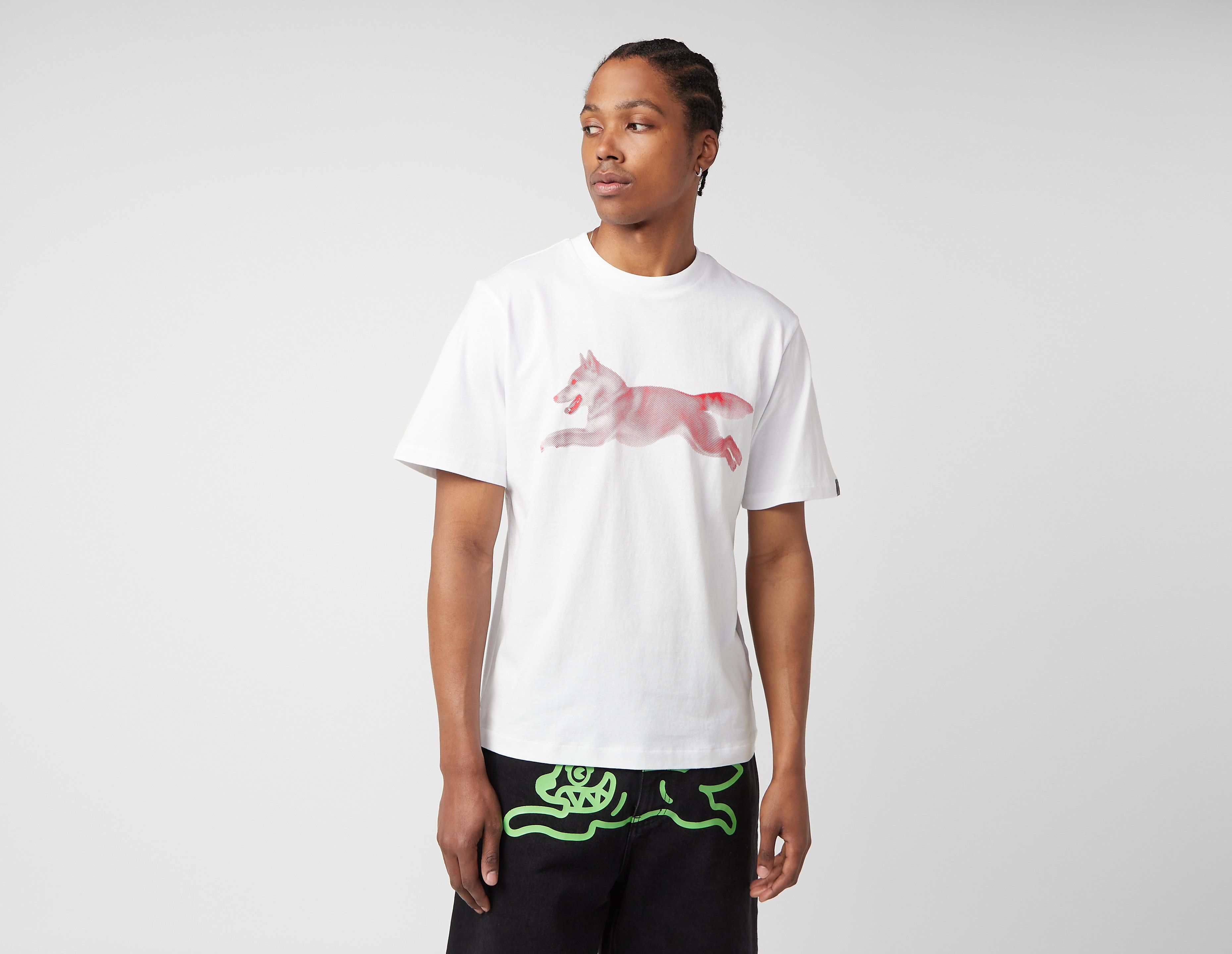 ICECREAM Halftone Running Dog T-Shirt, White
