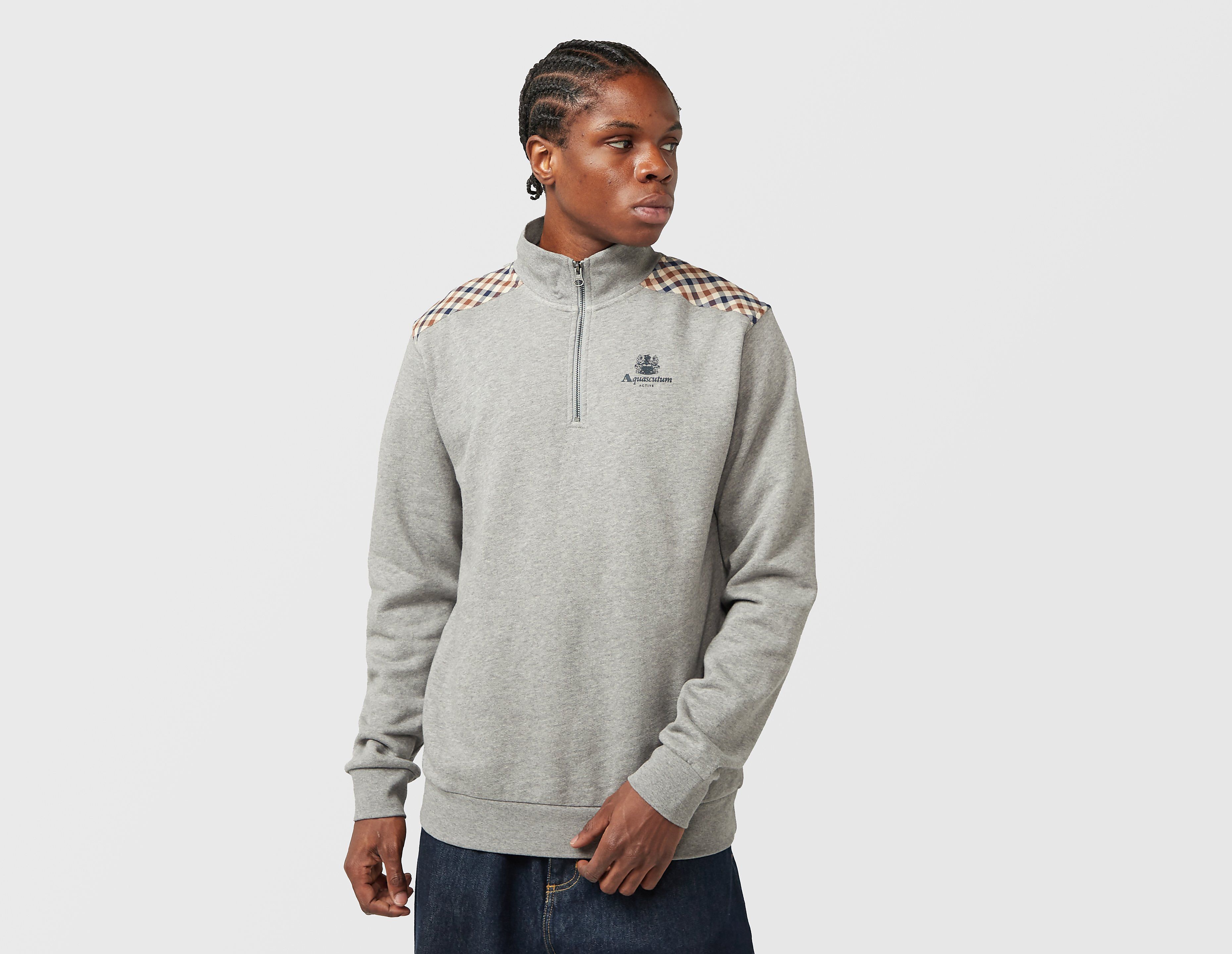 Aquascutum Active 1/4 Zip Sweatshirt, grijs