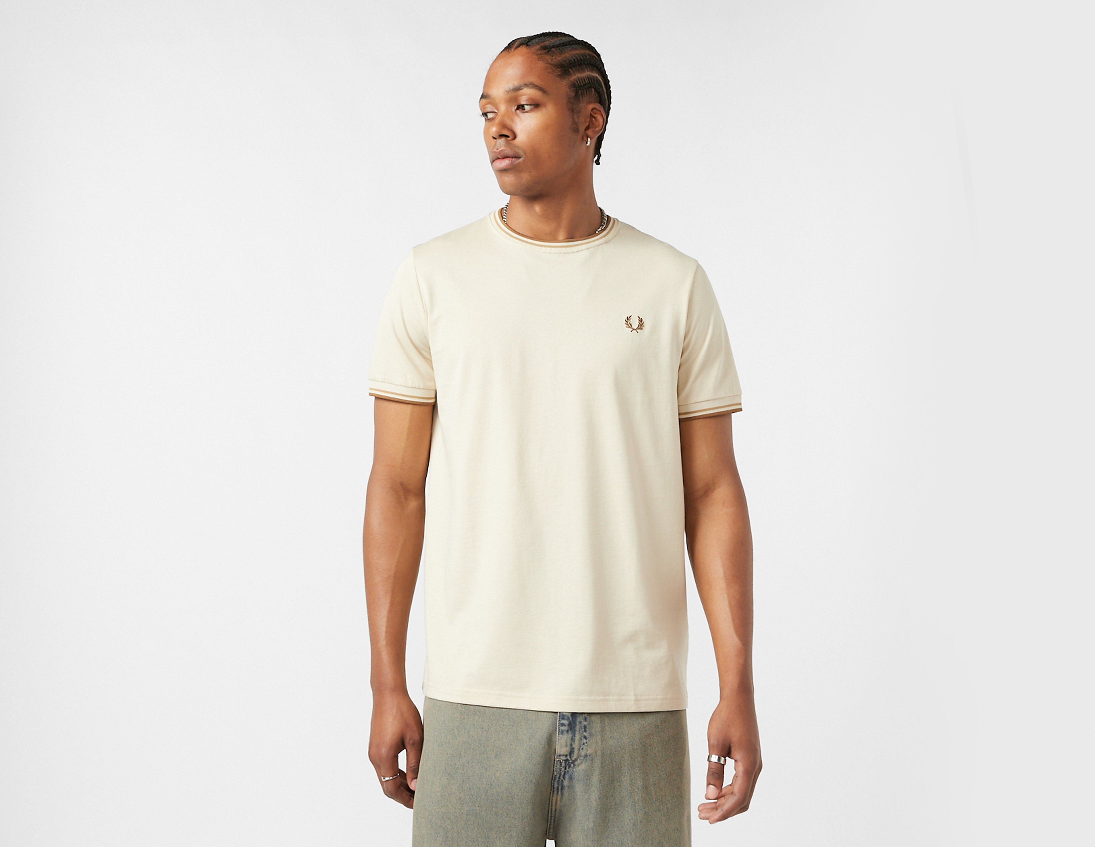 Fred Perry Twin Tipped Ringer T-Shirt, Ecru Tint