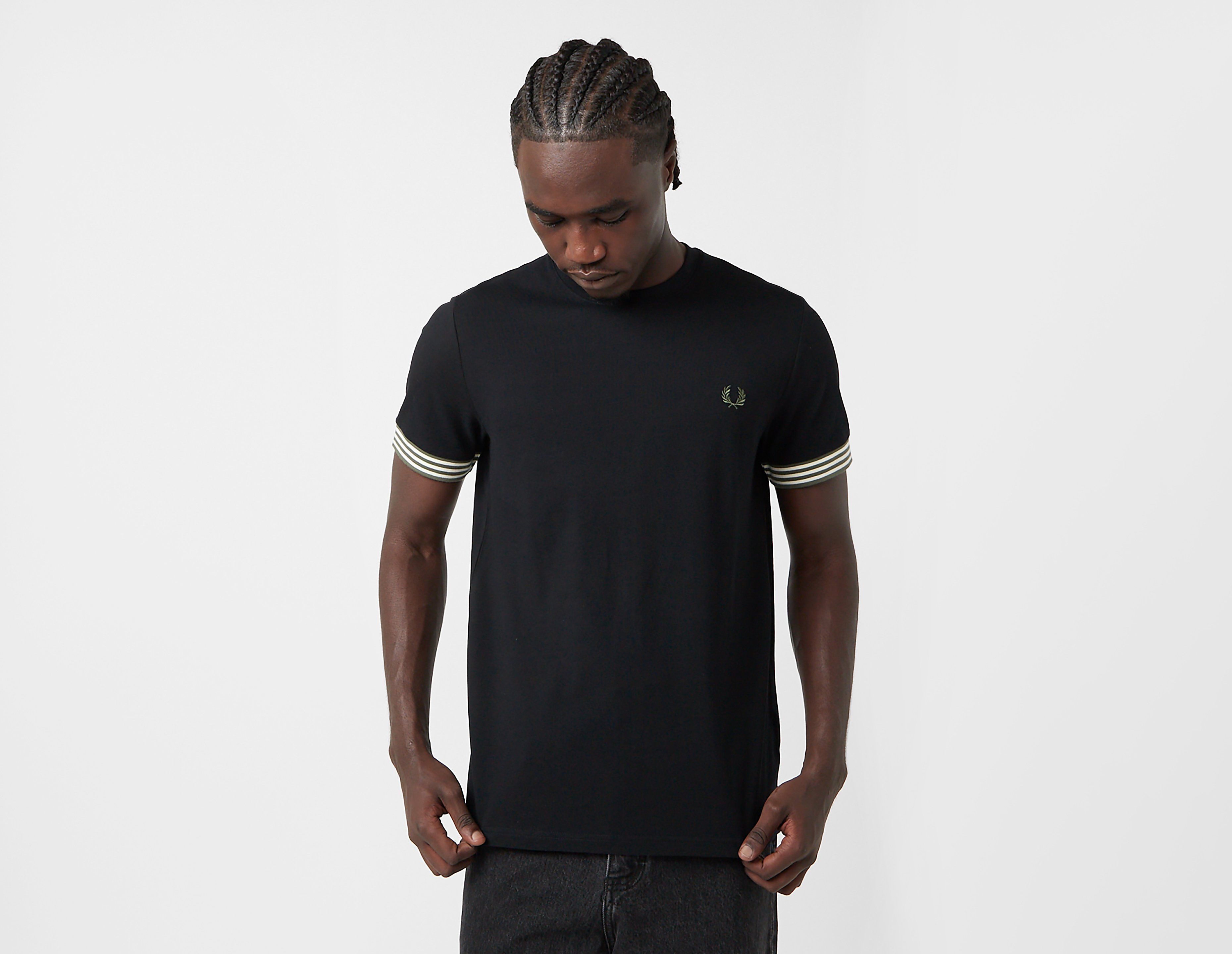 Fred Perry Striped Cuff T-Shirt, Black