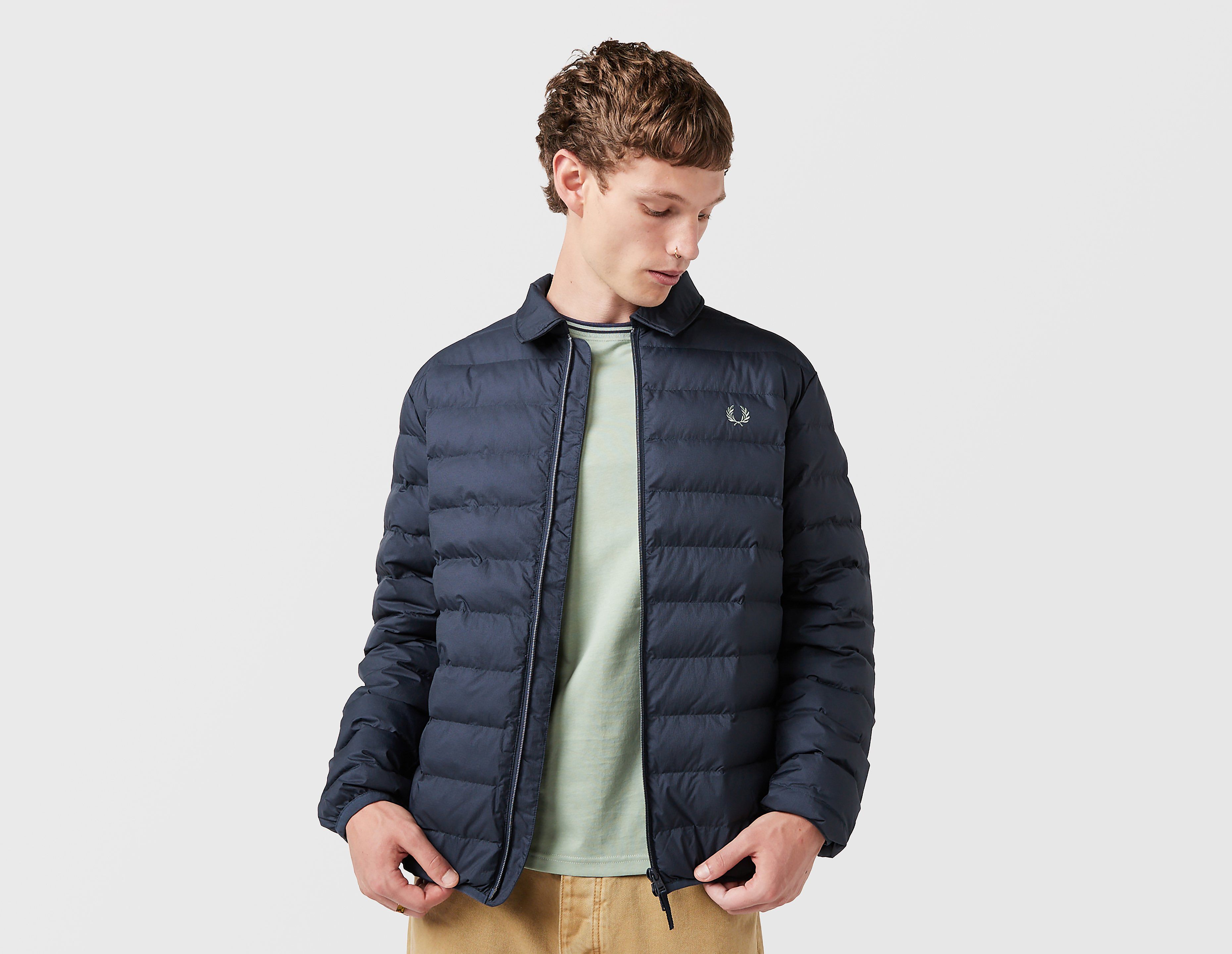 Fred Perry Collared Baffle Jacket, Navy