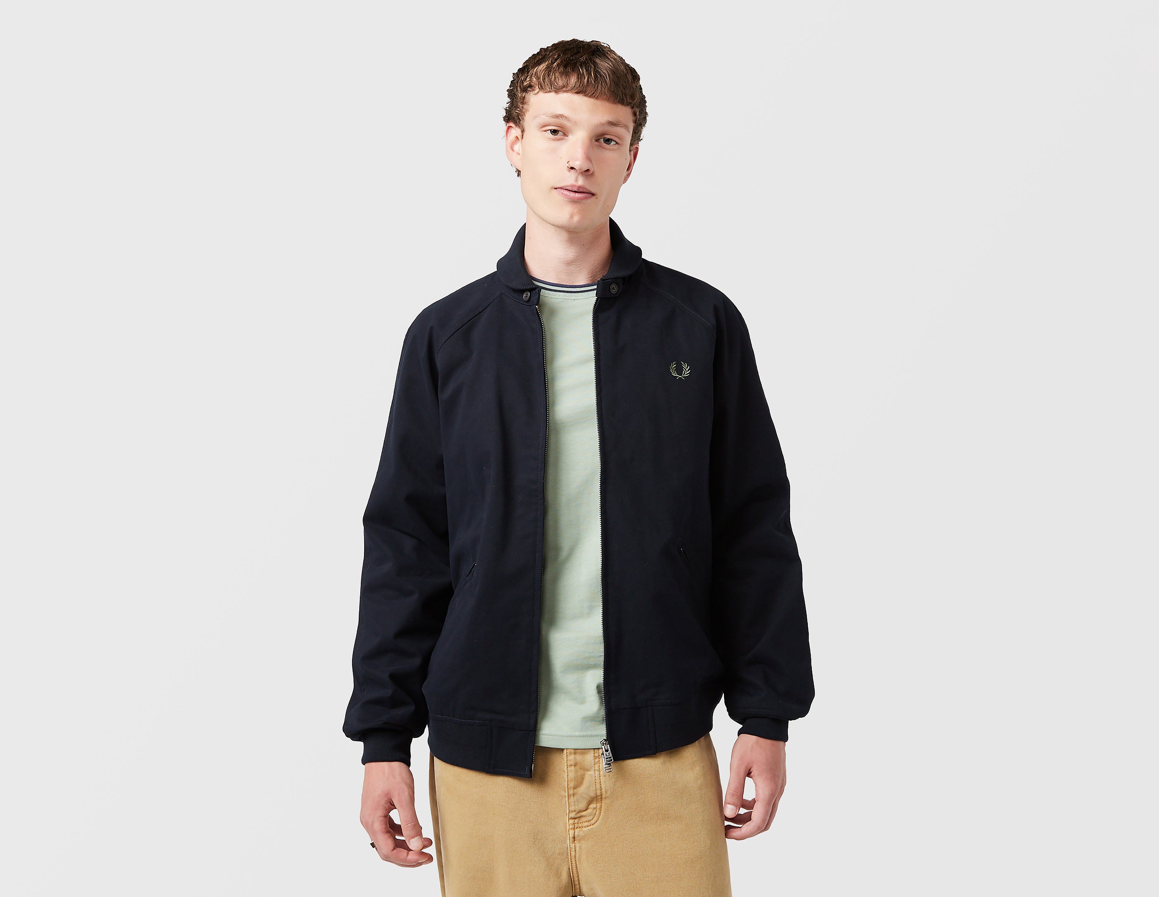Fred Perry Rib Collar Bomber Jacket, Navy