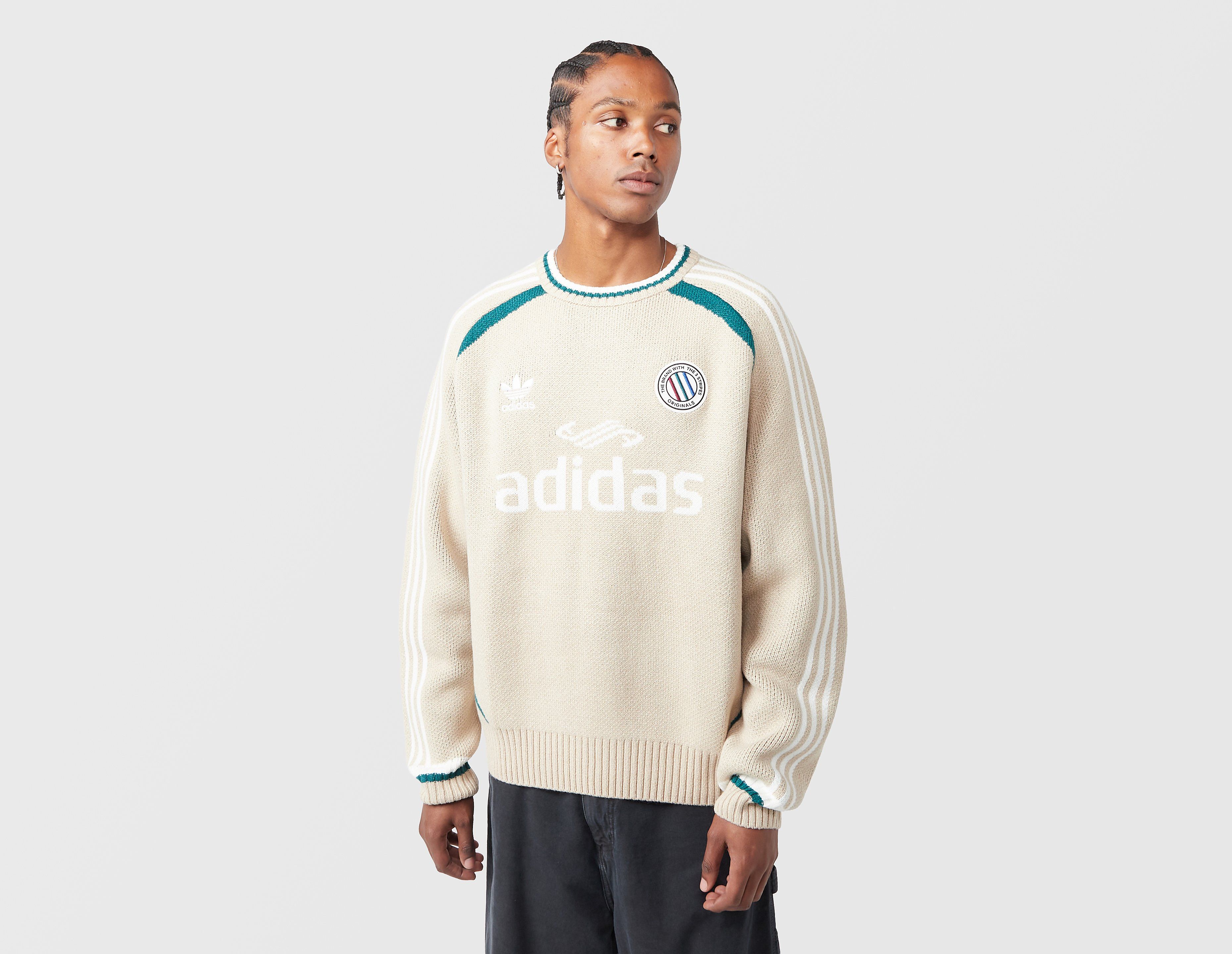 Adidas ABC Knit Crew Shirt, Ecru Tint