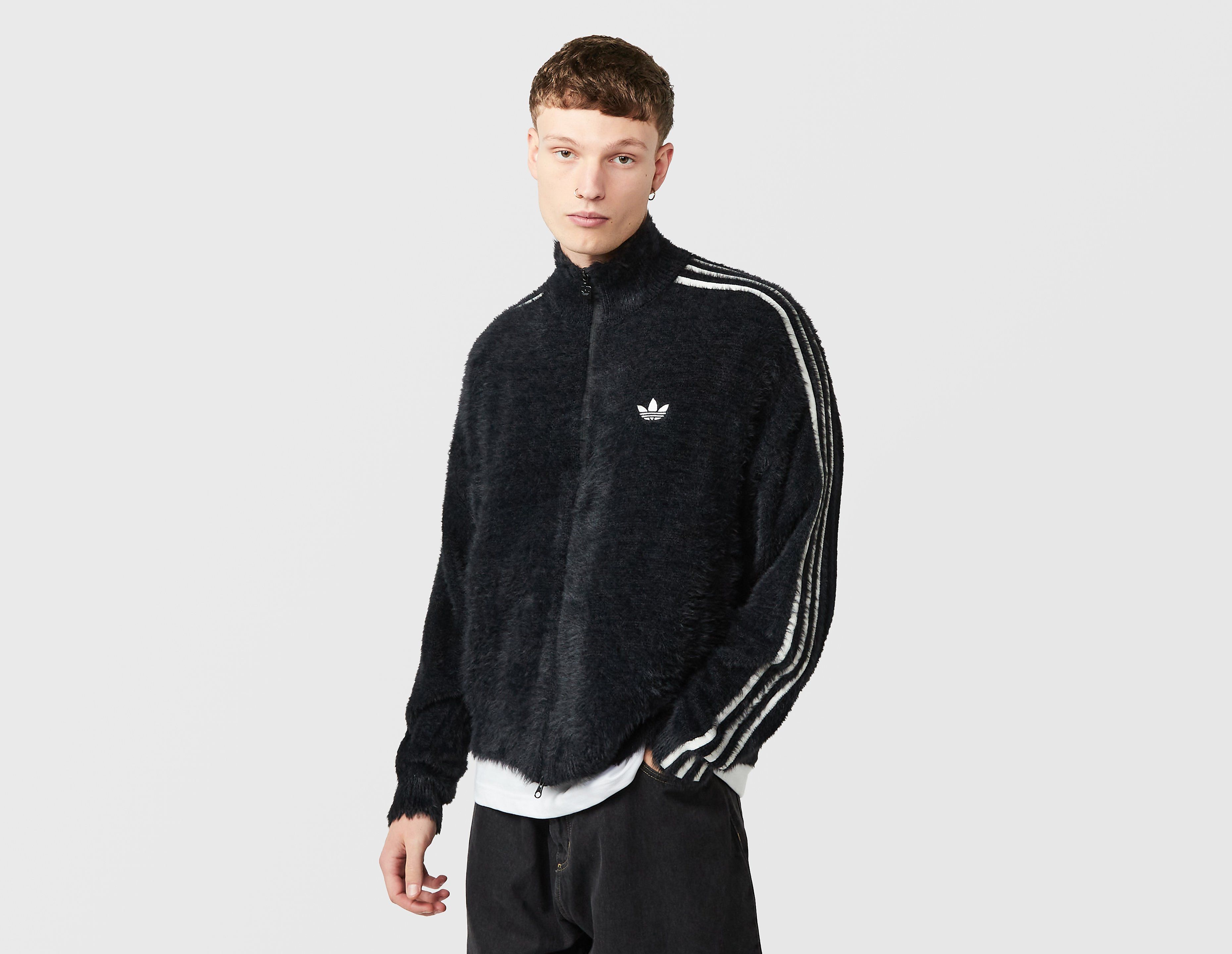 adidas Originals Faux Mohair Classic Track Top, negro