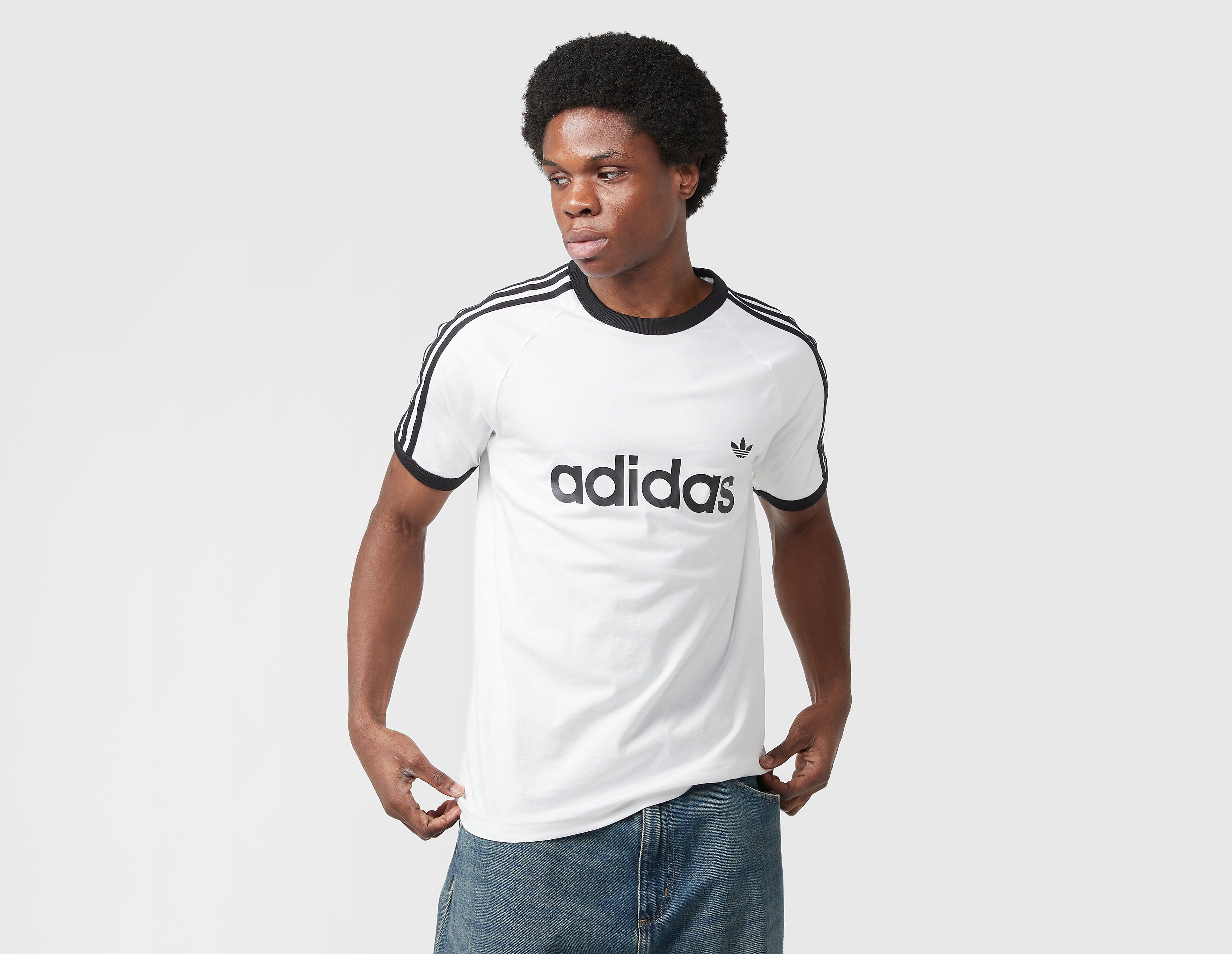 adidas Originals Adicolor Classics 3-Stripes Ringer T-Shirt, blanco