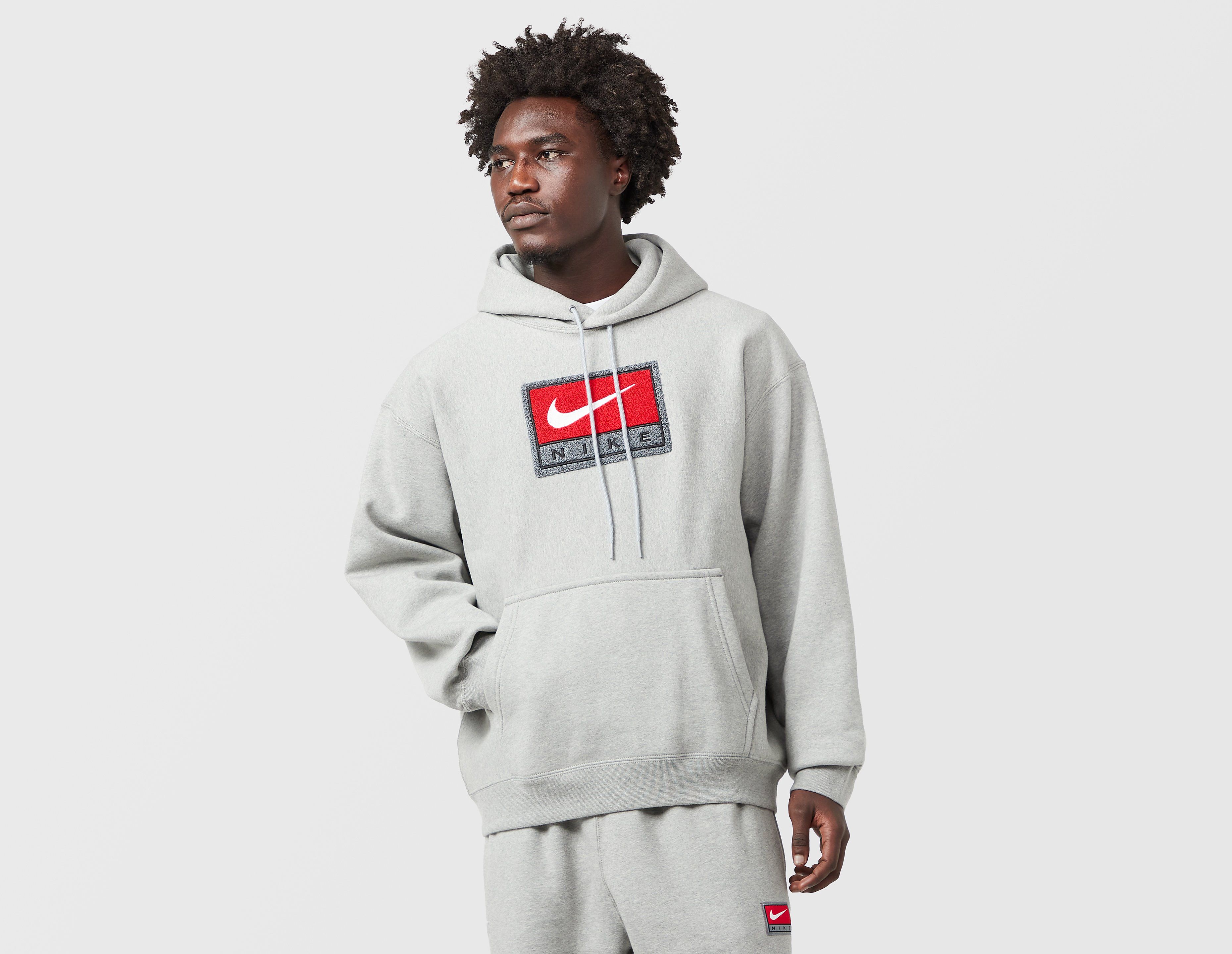 Nike Chenille Logo Solo Swoosh Hoodie, gris