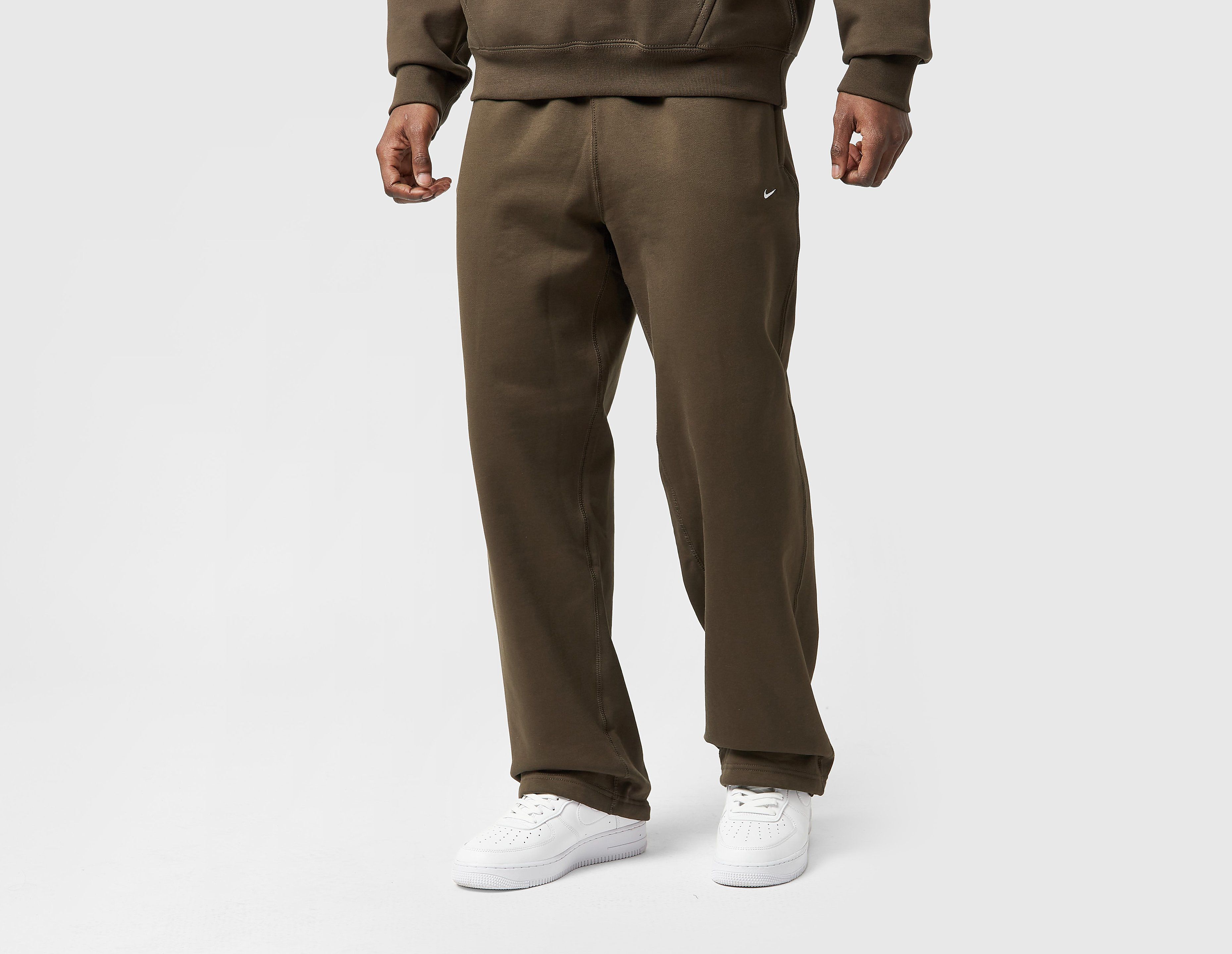 Nike Solo Swoosh Open Hem Fleece Pants, marrone