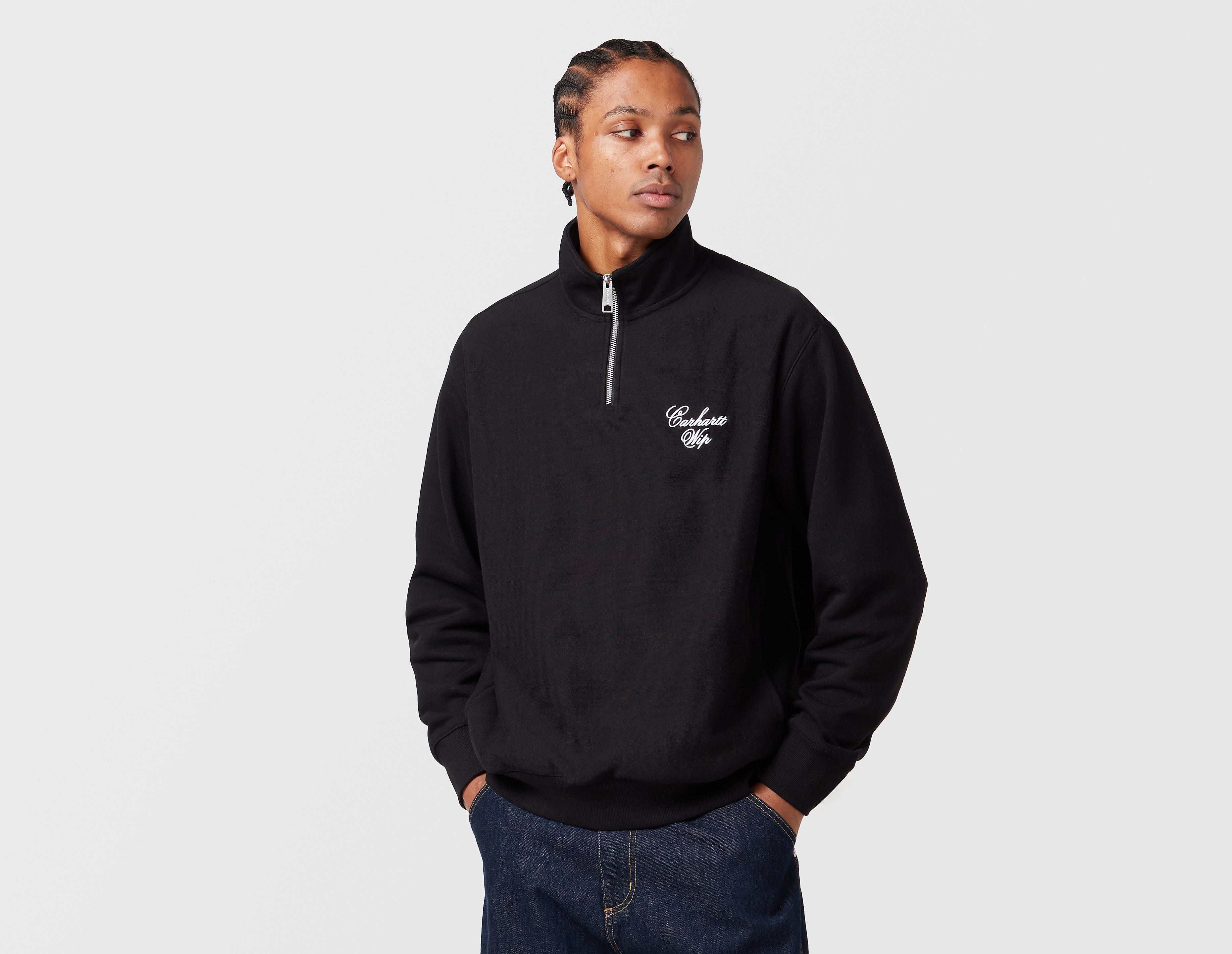 Carhartt WIP Longhand 1/2 Zip Sweatshirt, negro