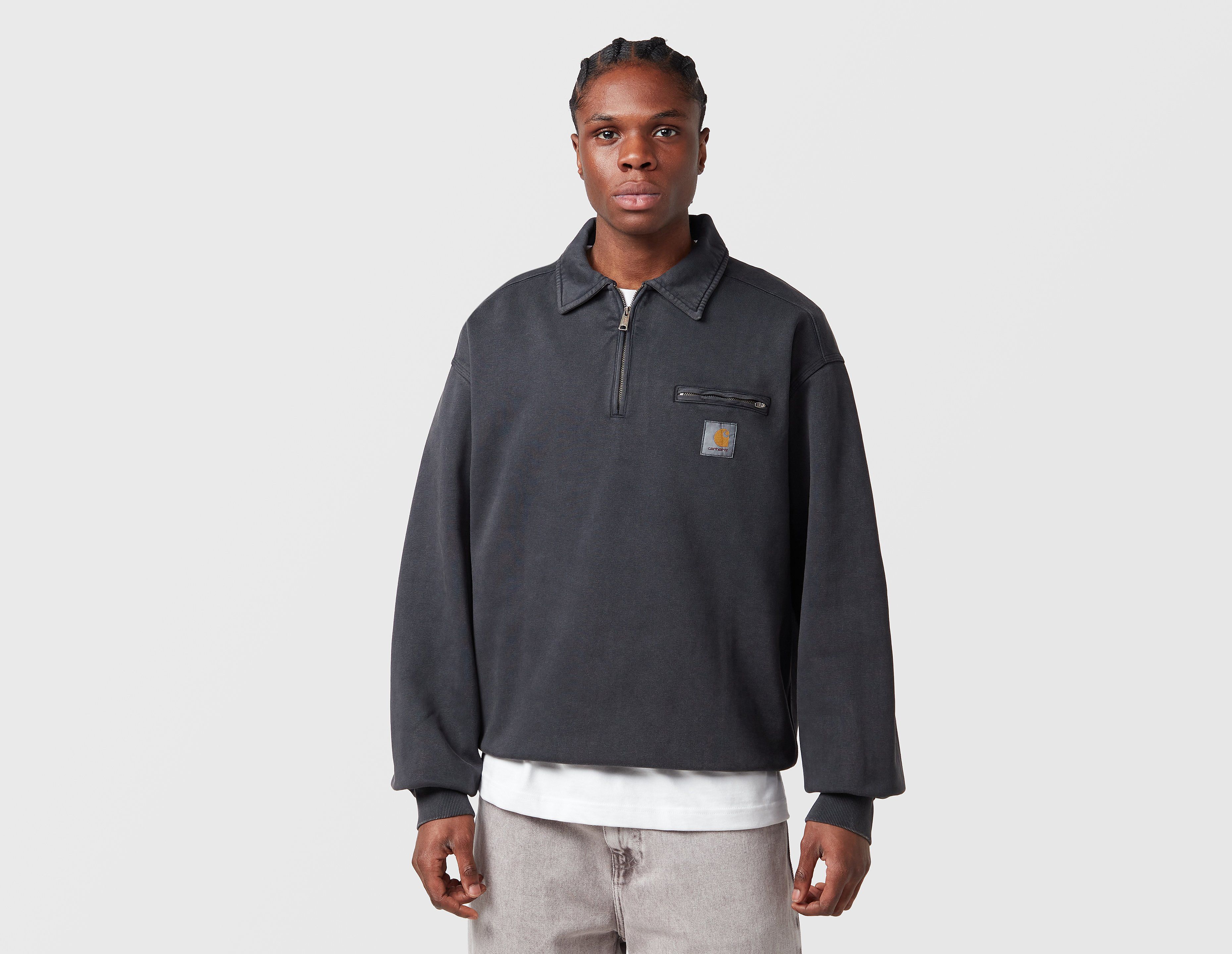 Carhartt WIP Detroit 1/2 Zip Sweatshirt, negro