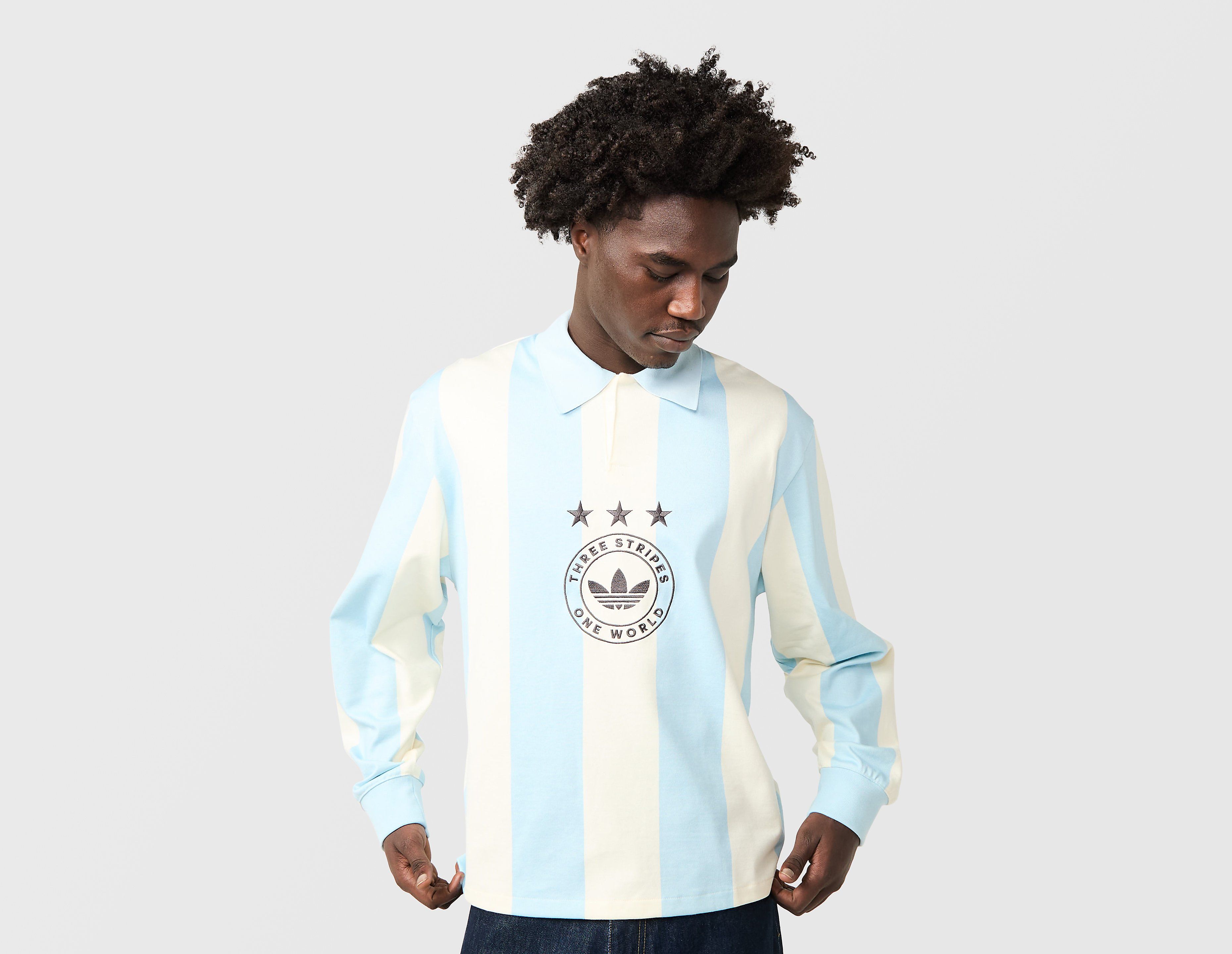 adidas Originals Graphic Long Sleeve Polo, azul