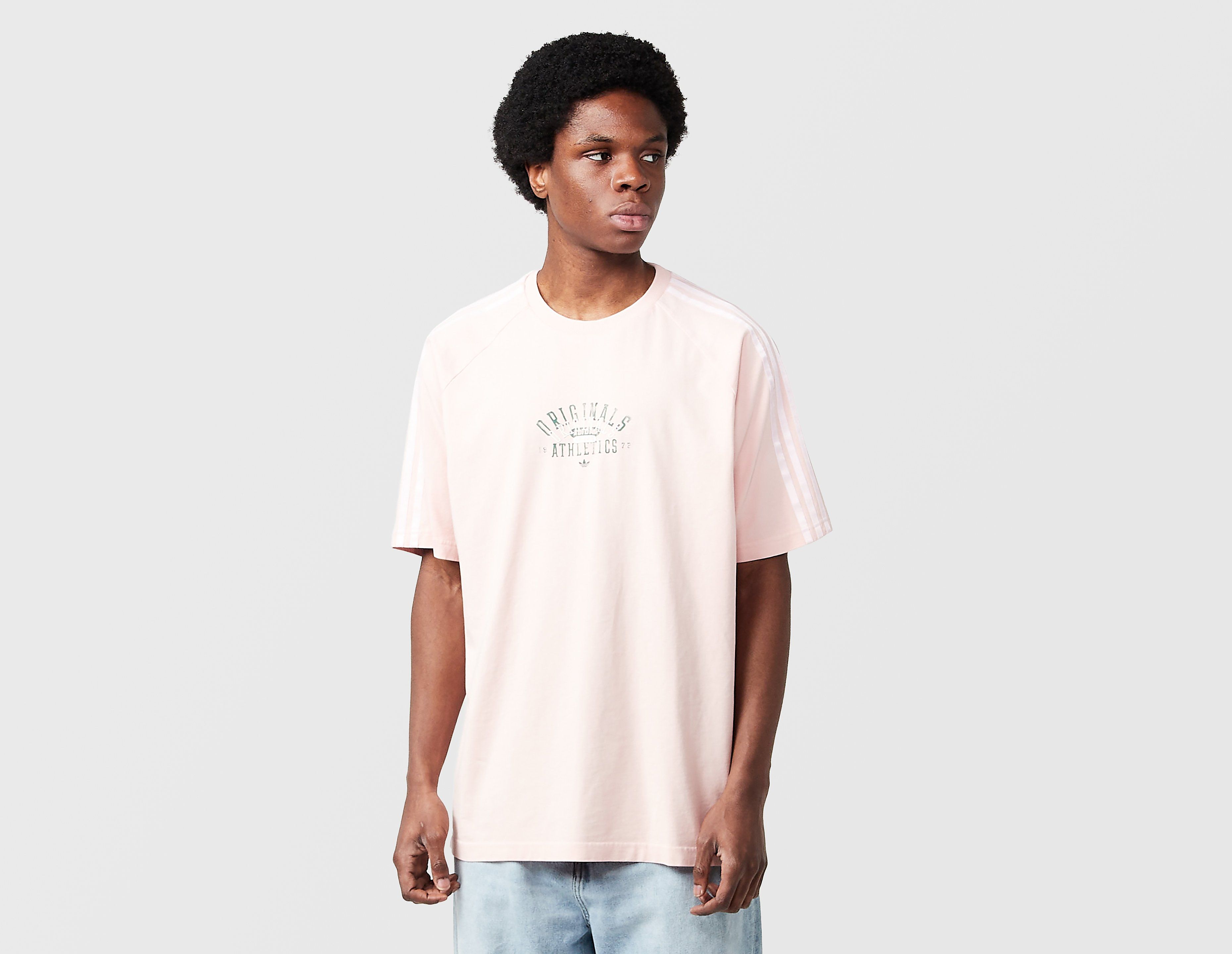 adidas Originals Athletics Ringer T-Shirt, rosa