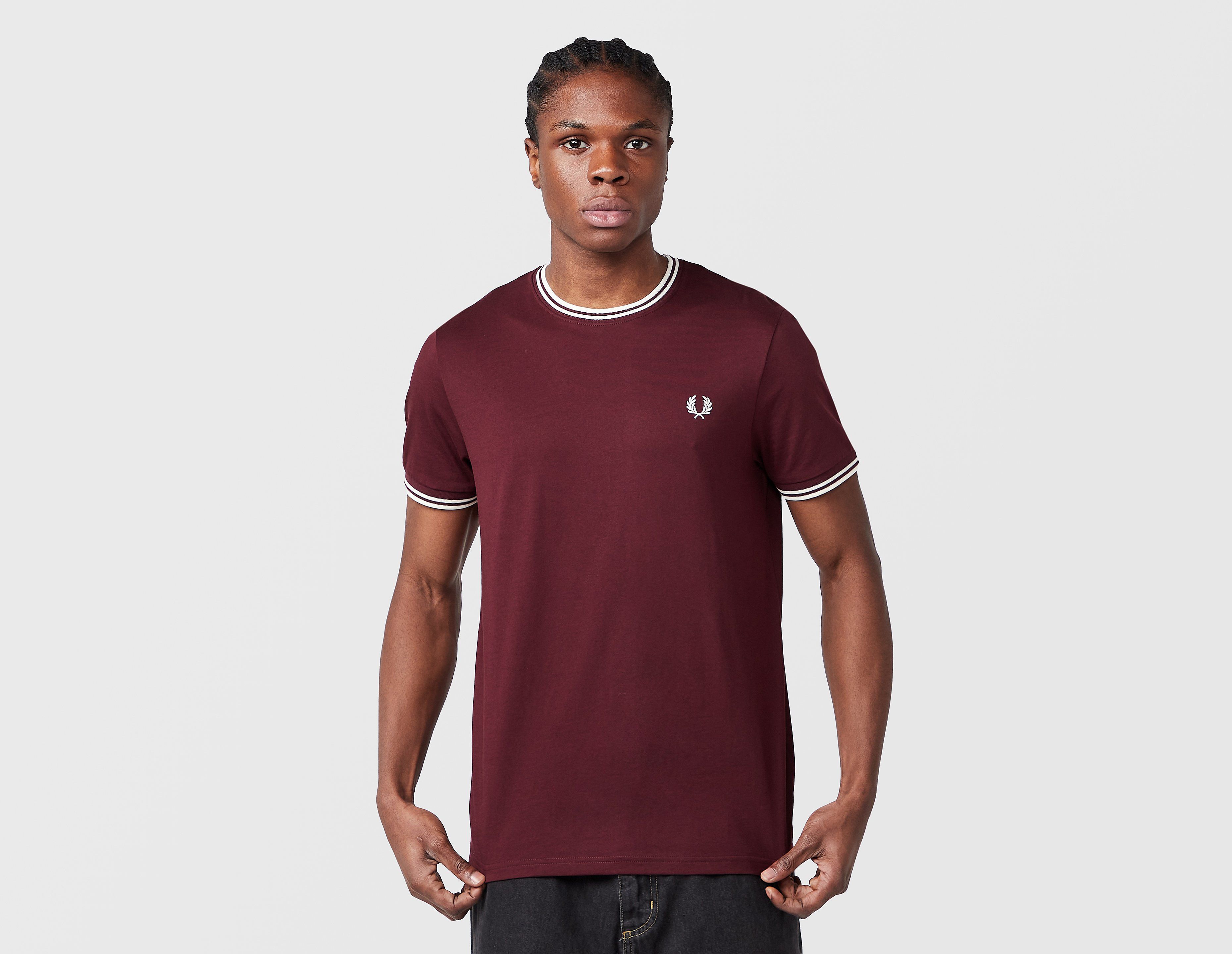 Fred Perry Twin Tipped Ringer Short Sleeve T-Shirt, rojo