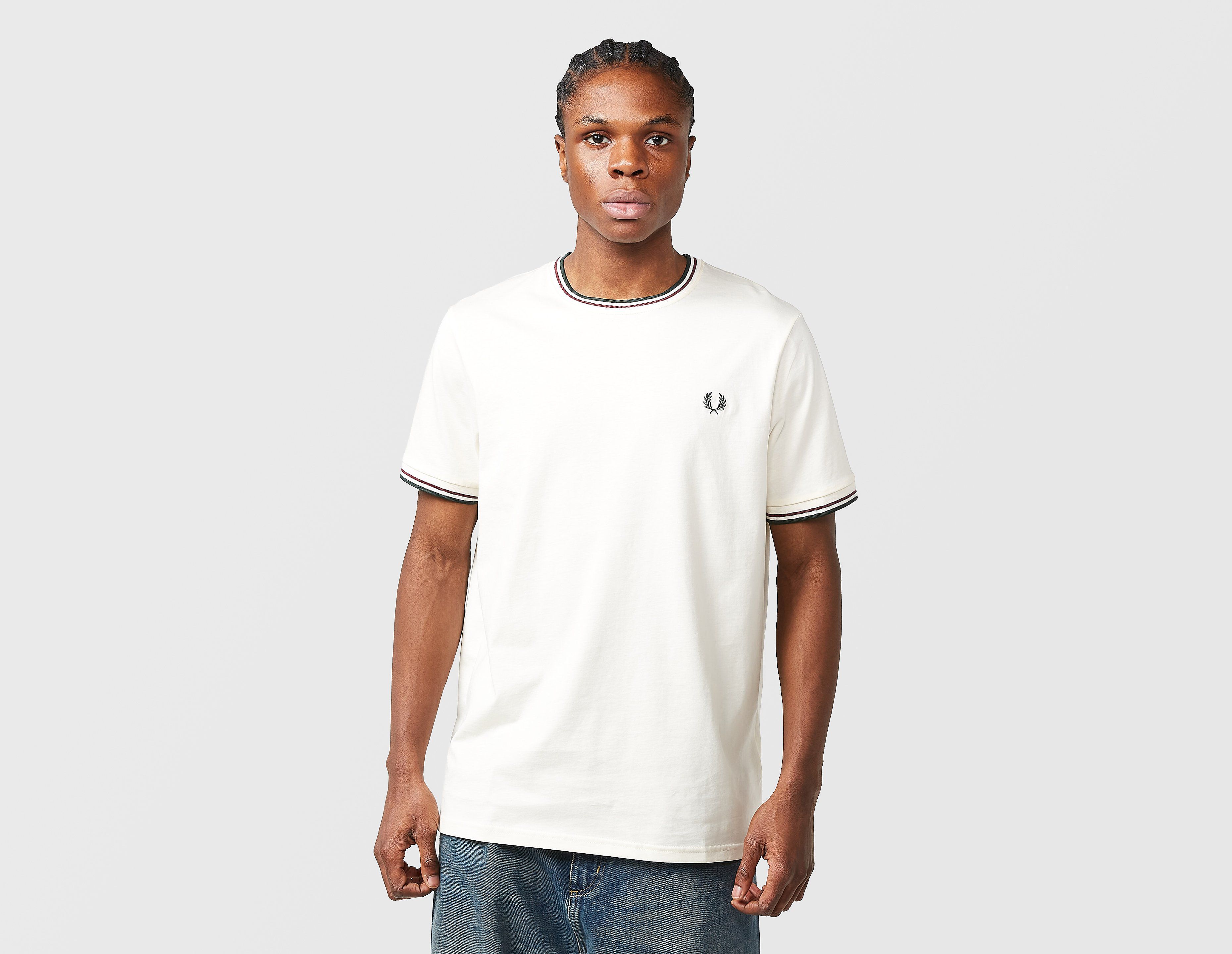 Fred Perry Twin Tipped Ringer Short Sleeve T-Shirt, blanco
