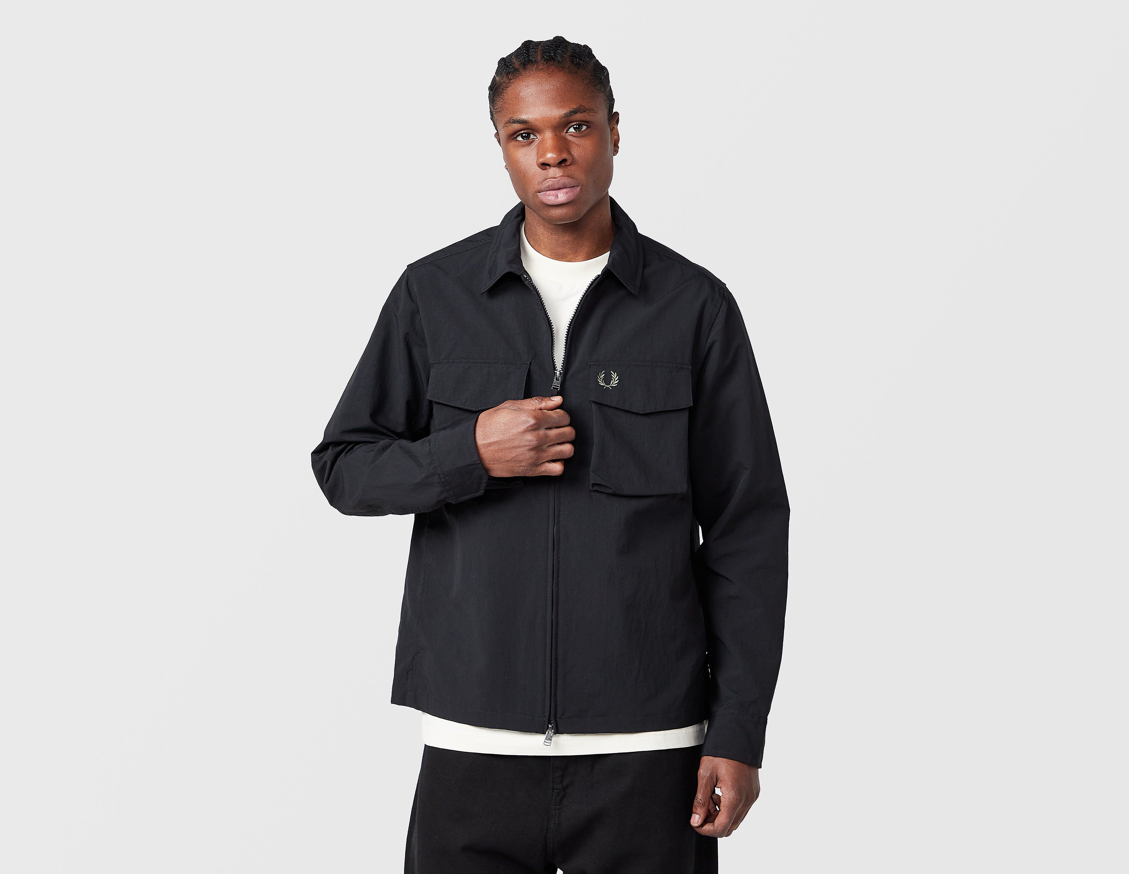 Fred Perry Ripstop Pocket Overshirt, negro