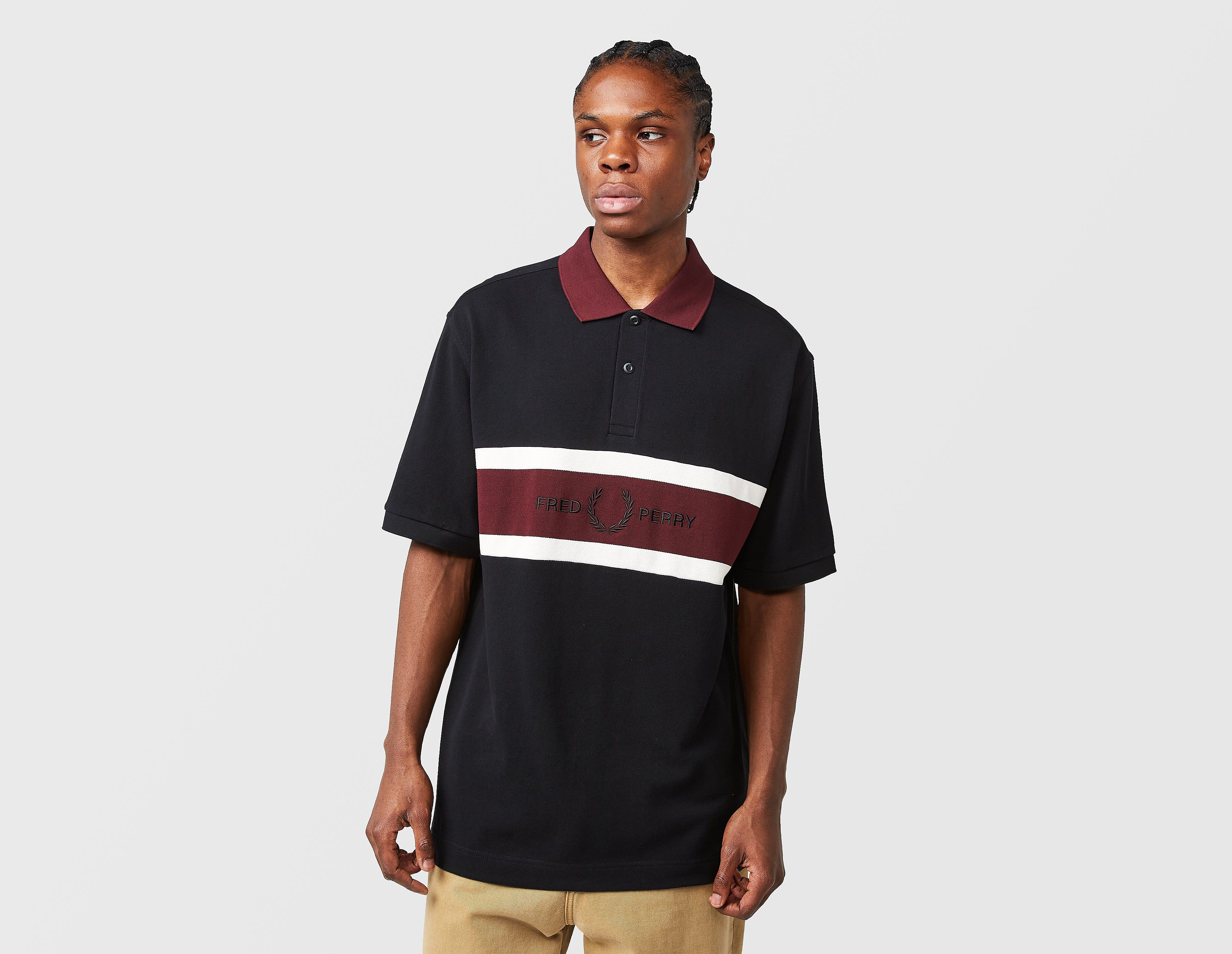 Fred Perry Embroidered Panel Polo, azul