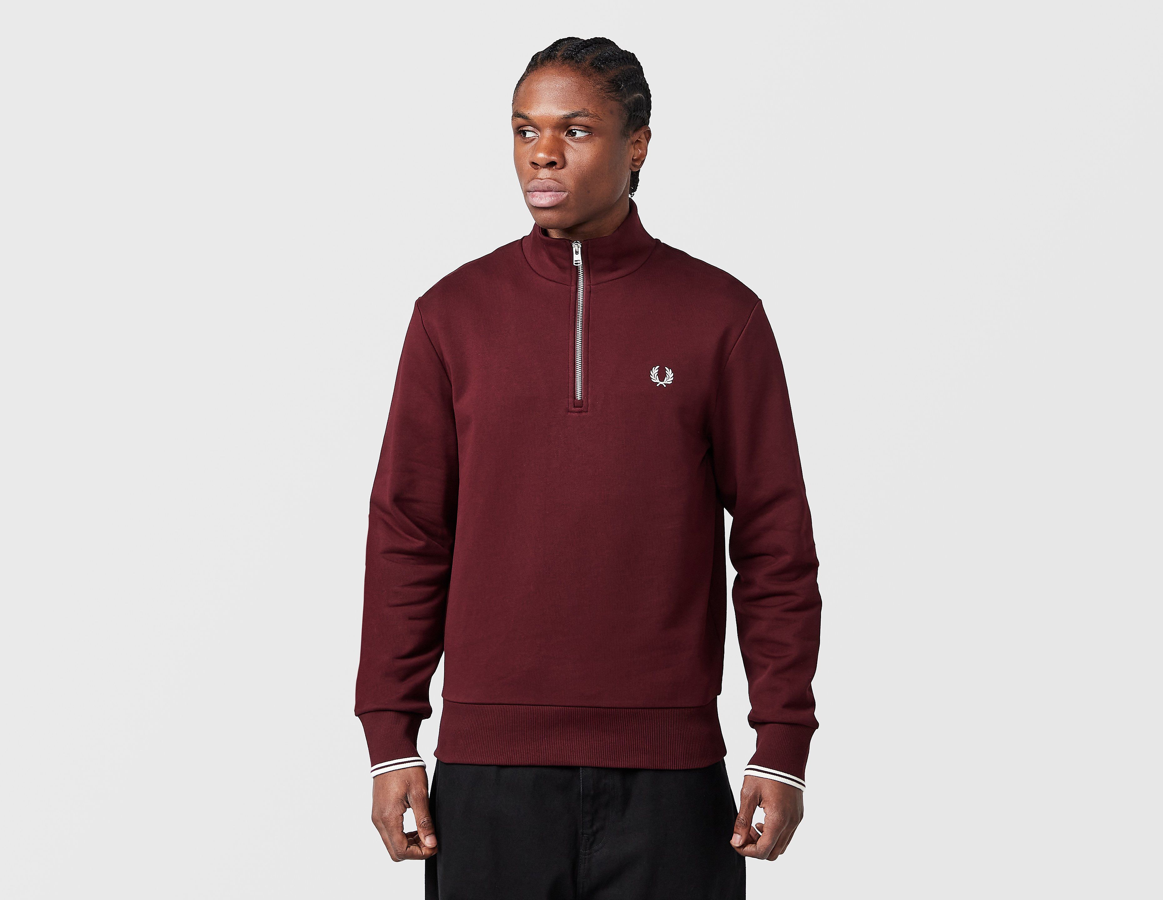 Fred Perry 1/2 Zip Sweatshirt, rojo