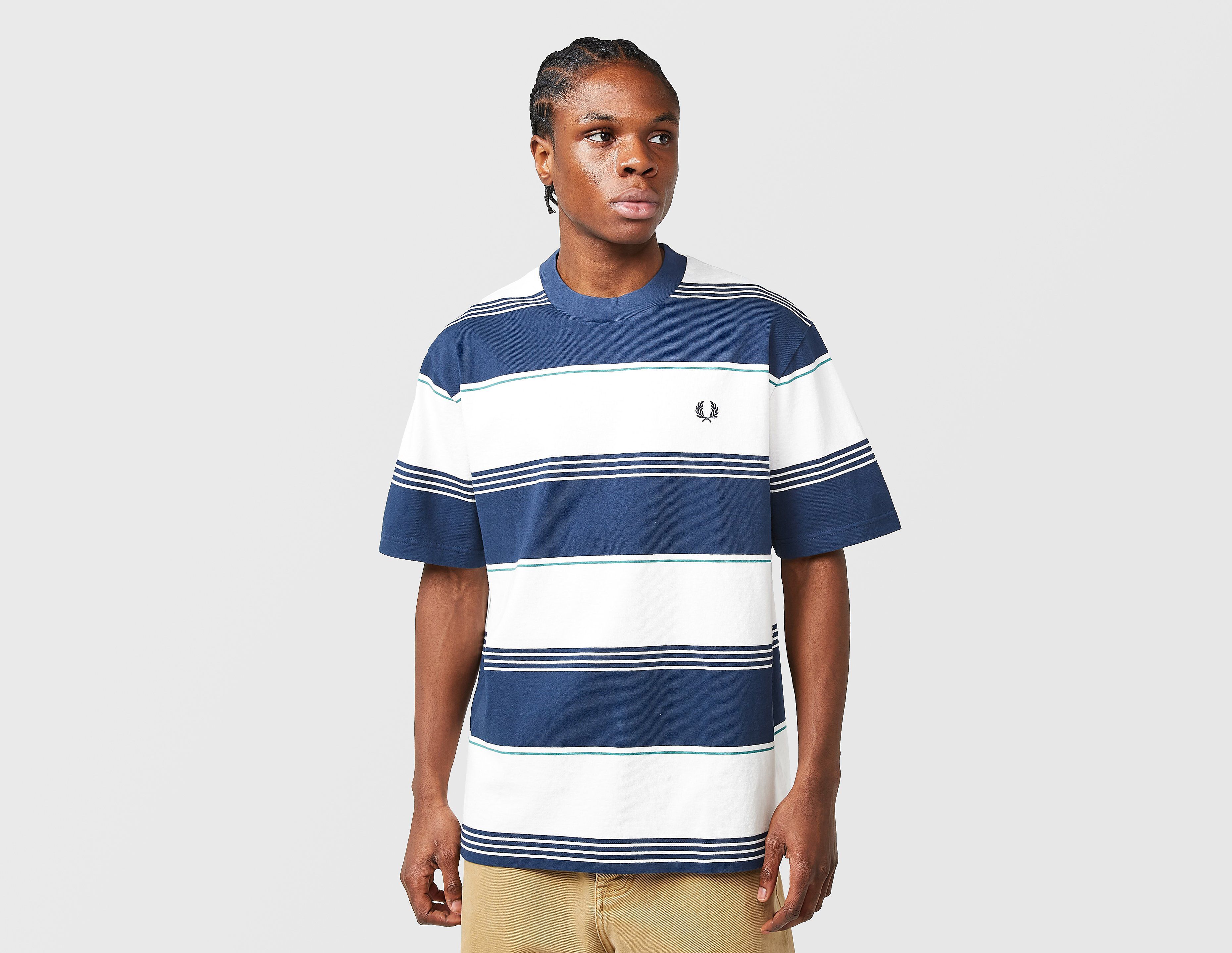 Fred Perry Striped Relaxed T-Shirt, azul
