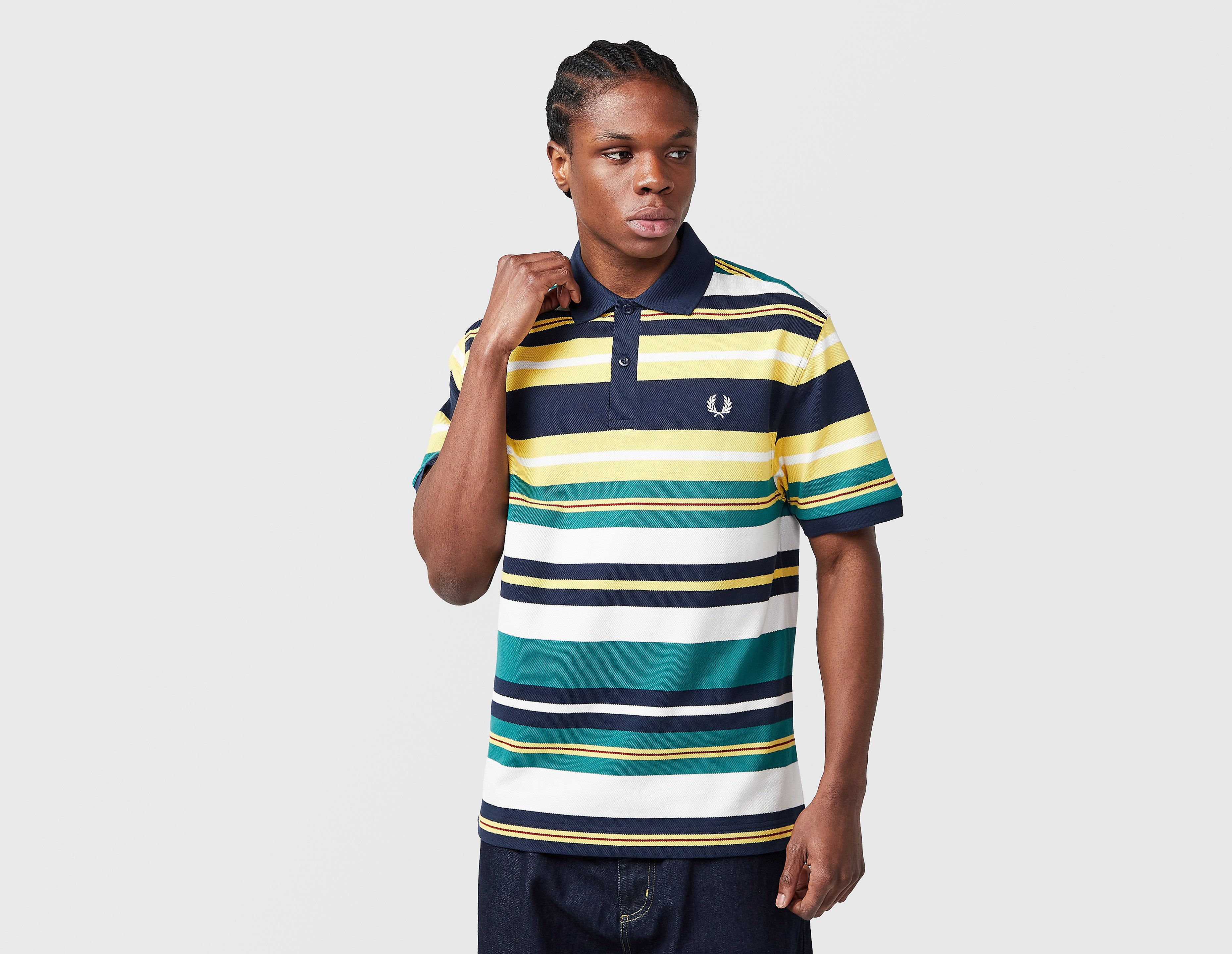 Fred Perry Striped Relaxed Polo Shirt, amarillo