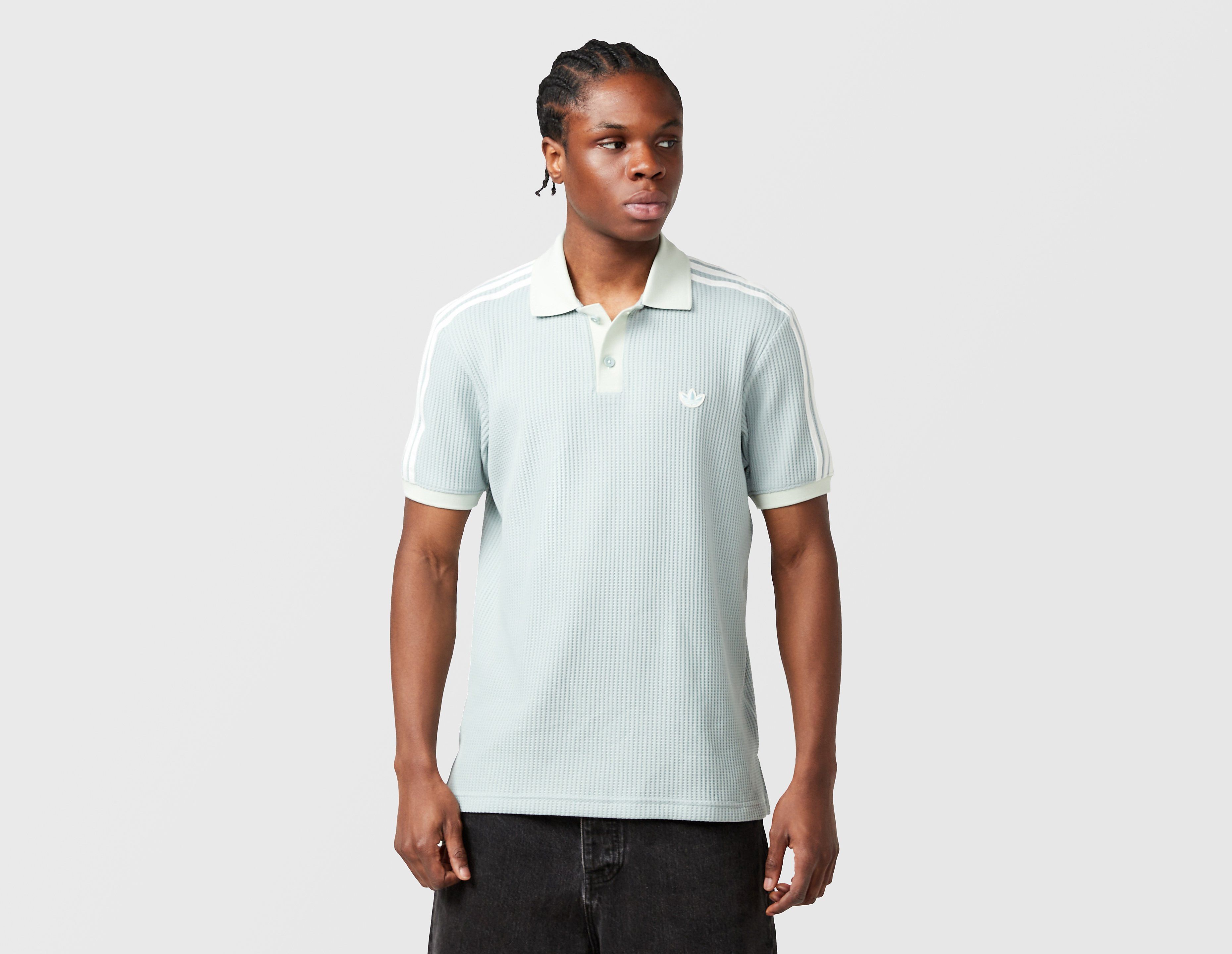 adidas Originals 3-Stripes Waffle Knit Polo Shirt