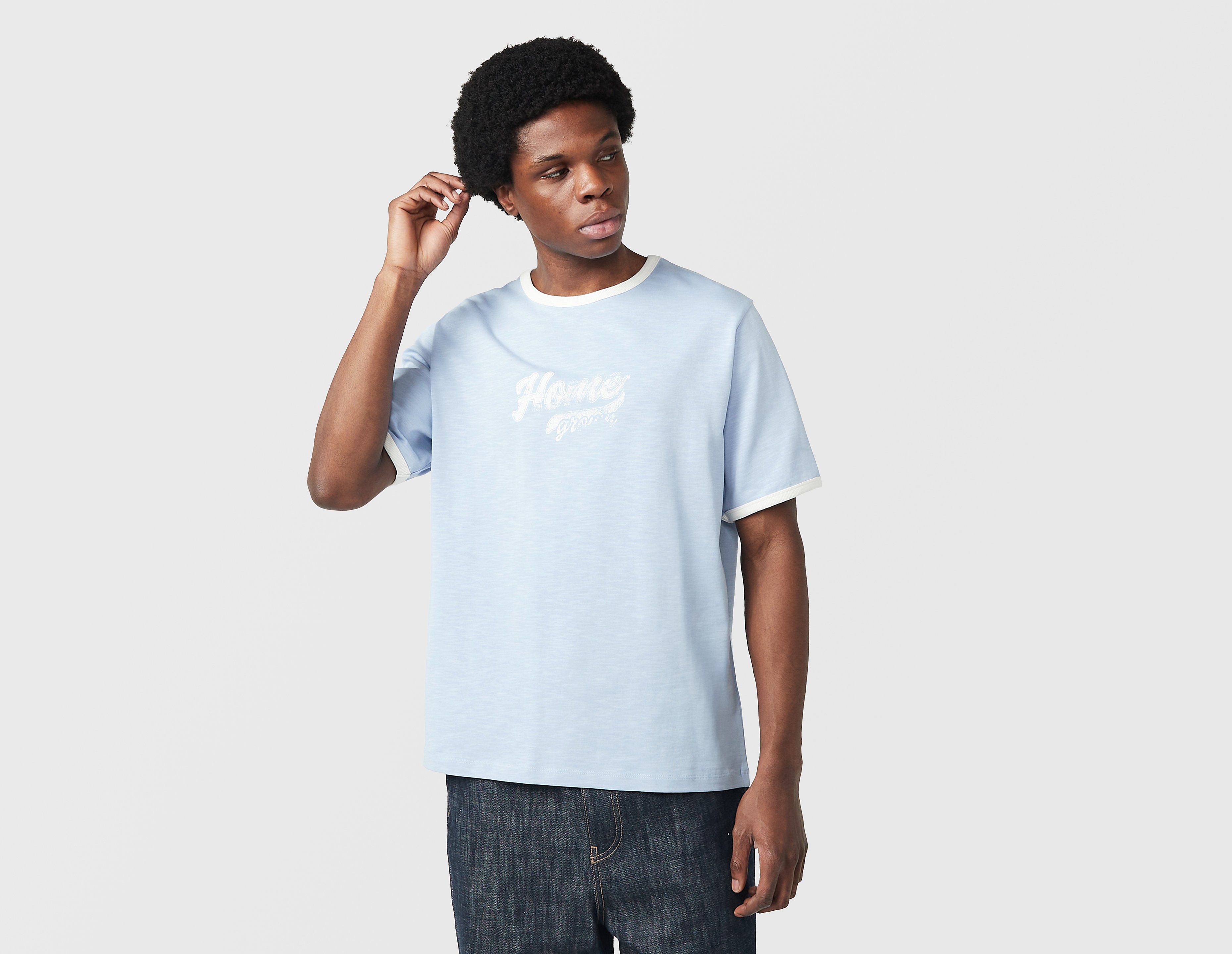 Home Grown Hermano Ringer T-Shirt, azul