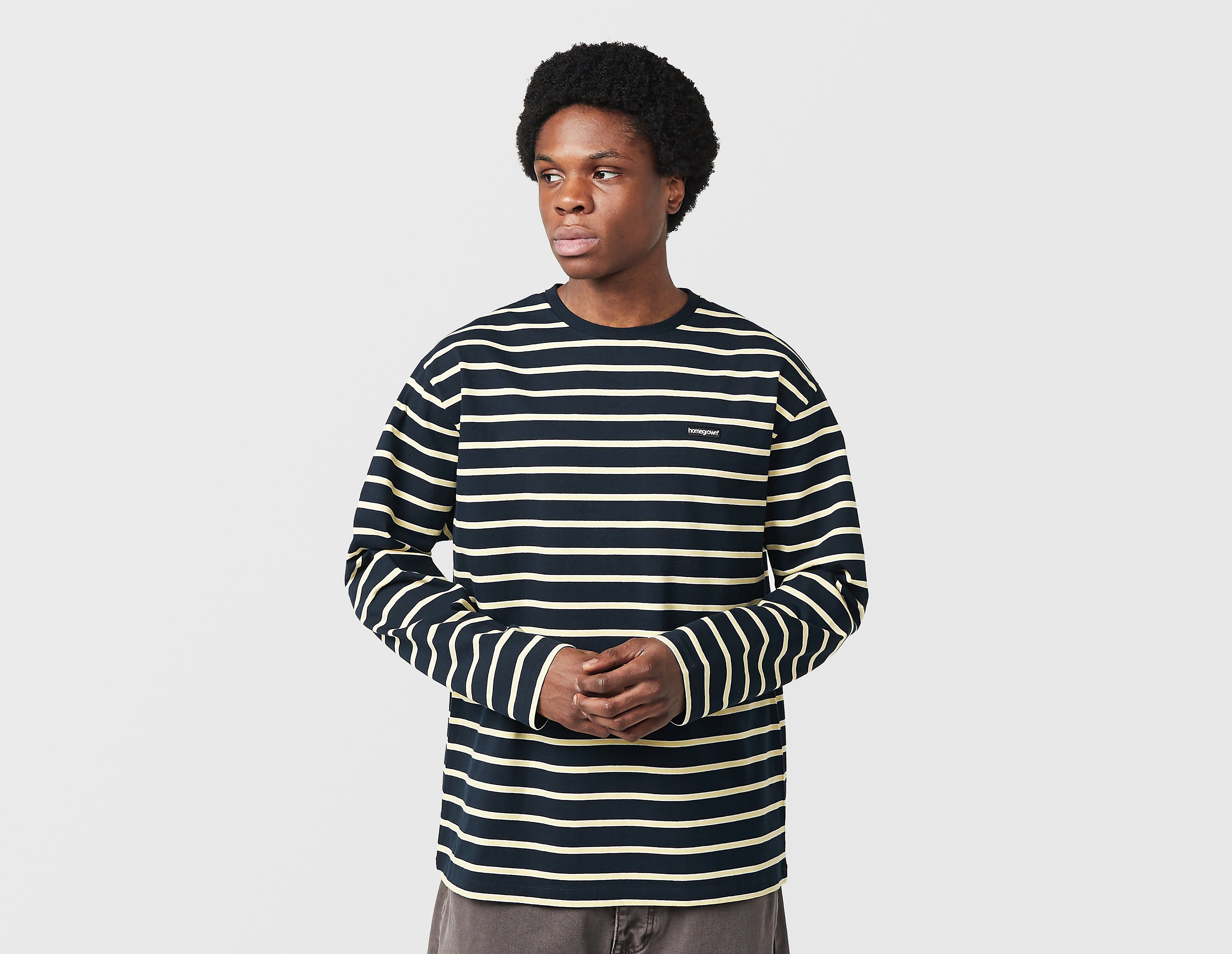 Home Grown Boson Long Sleeve Striped T-Shirt, azul